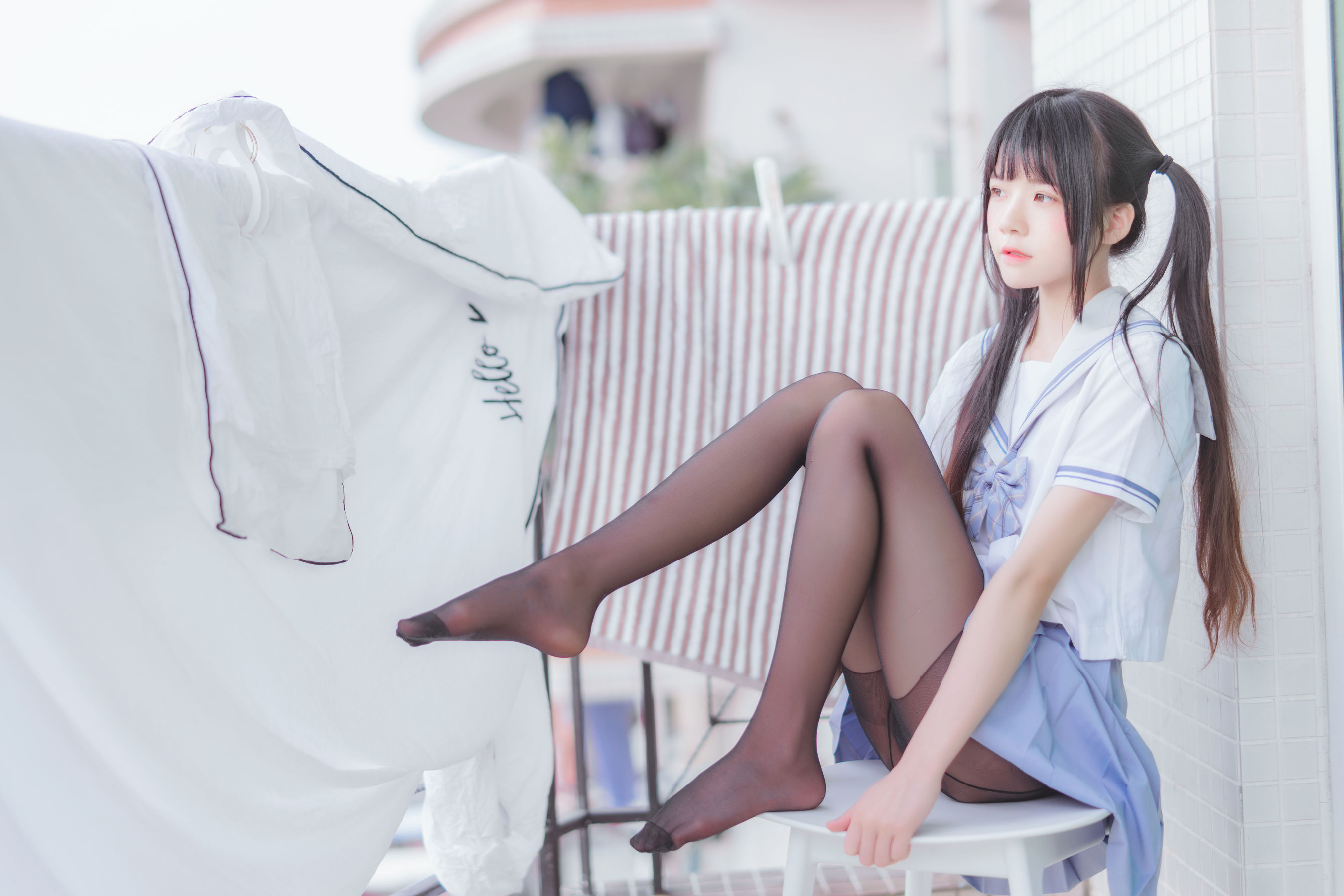 [萝莉COS] 桜桃喵 – 校服黑丝 [49P]