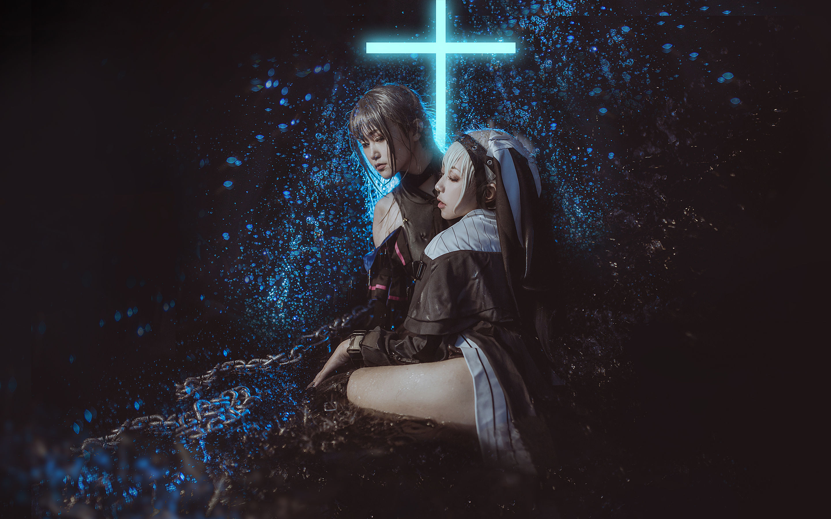 微博萌妹蓝小沂KiKi – 明日方舟 幽灵鲨 [8P]
