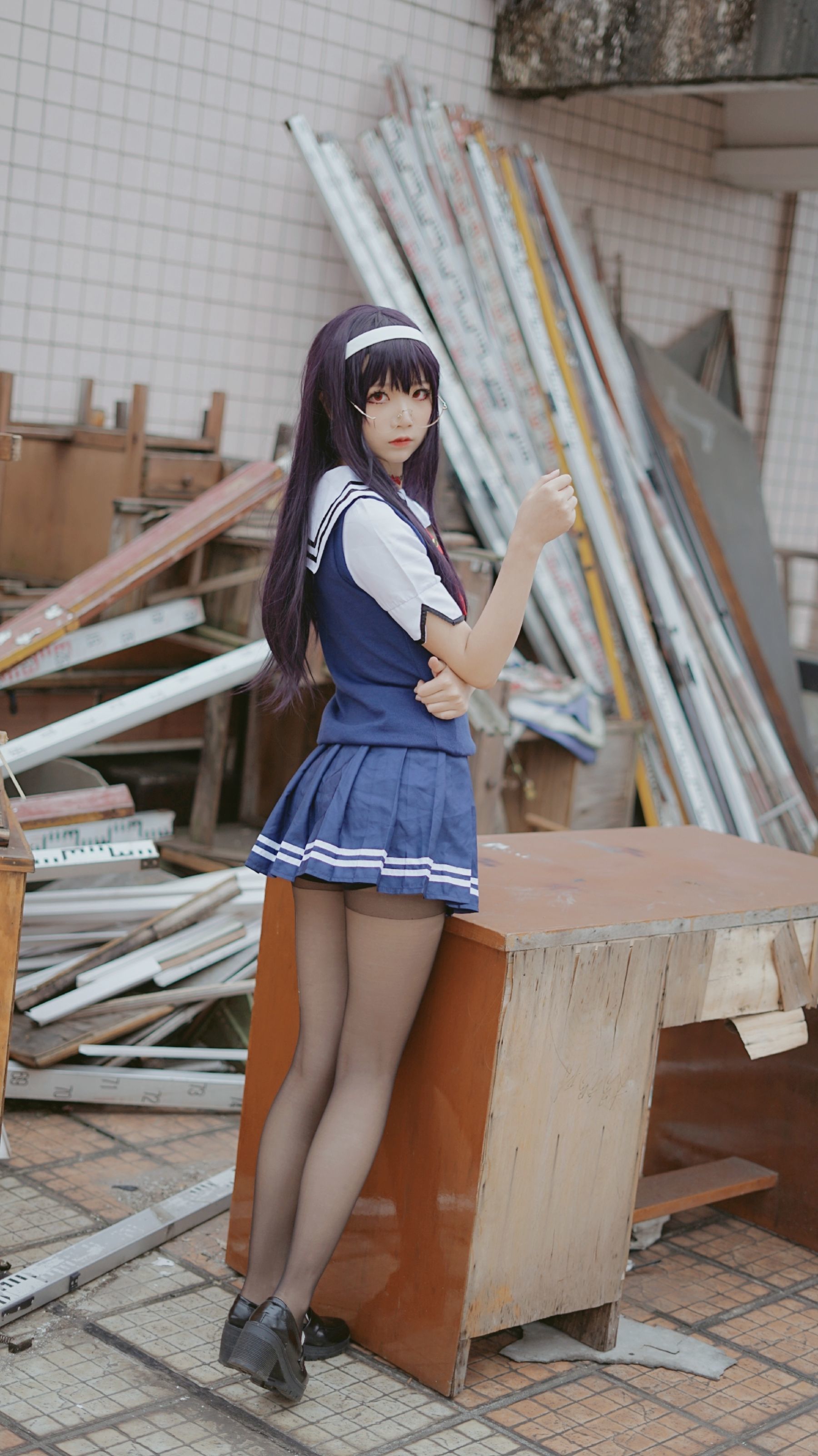 [萝莉COS] 清纯少女五更百鬼 – 学姐校服 [25P]