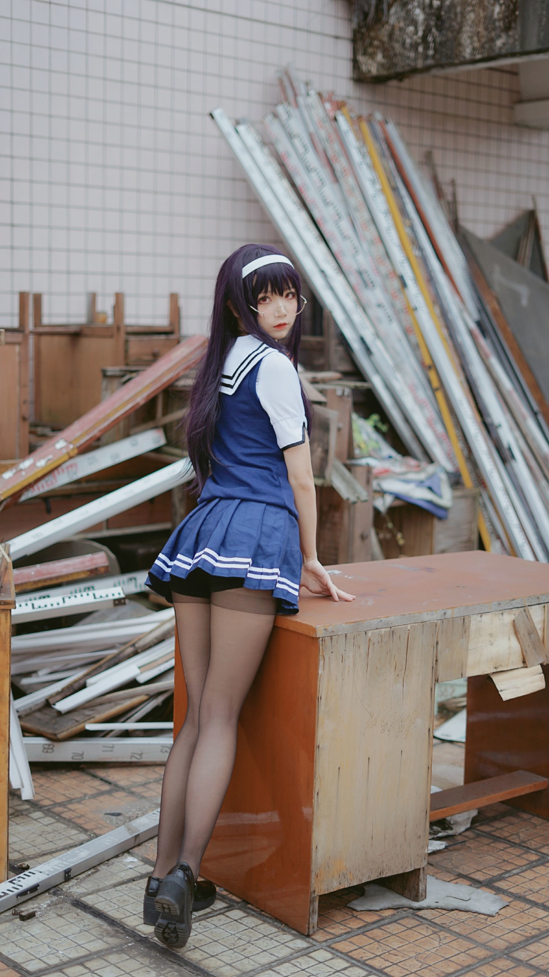 [萝莉COS] 清纯少女五更百鬼 – 学姐校服 [25P]