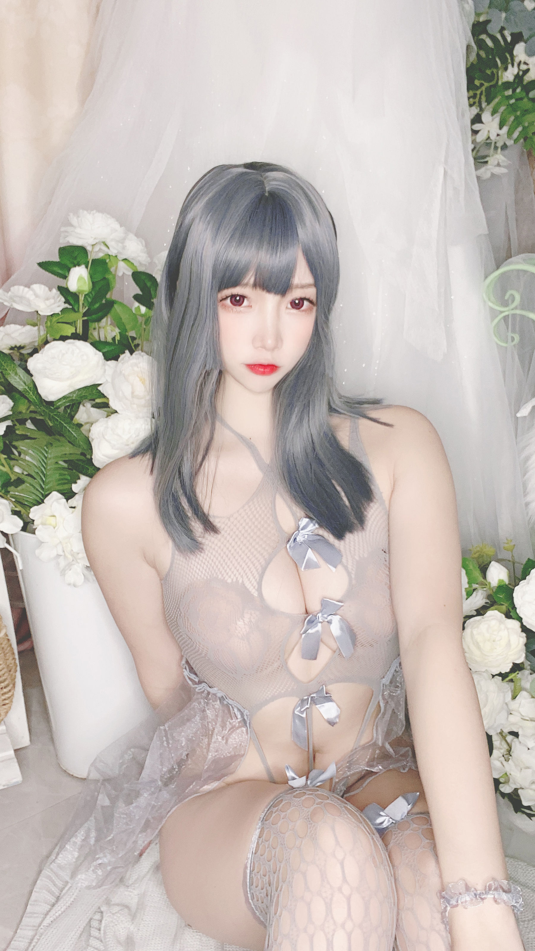 [Cosplay写真] 人气Coser二佐Nisa – 蓝色网状比基尼 [38P]