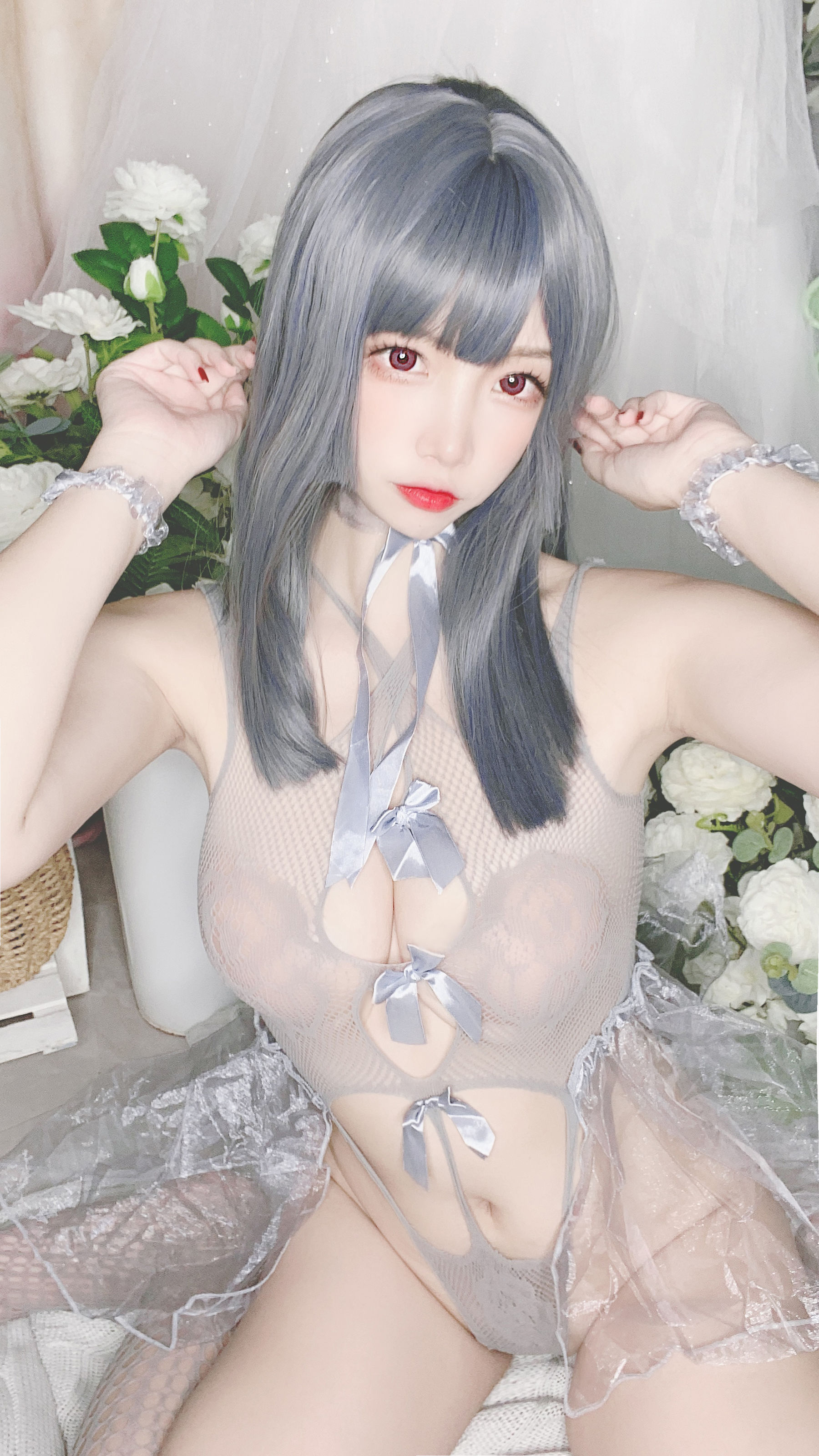 [Cosplay写真] 人气Coser二佐Nisa – 蓝色网状比基尼 [38P]