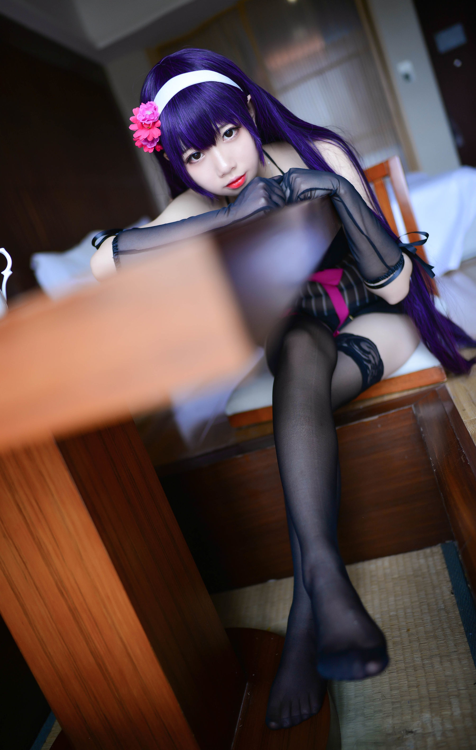 [萝莉COS] 雪琪 – 霞之丘诗羽内衣 [16P]