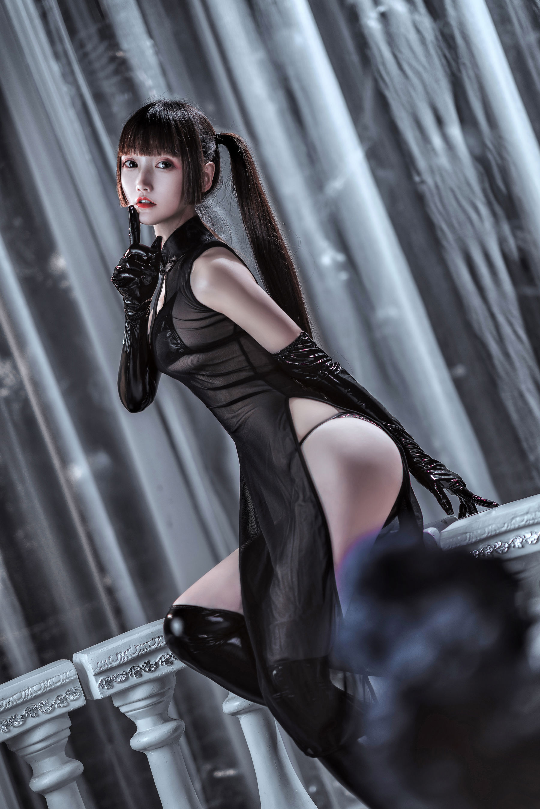 COS少女星野咪兔 – 透视网纱旗袍 [89P]