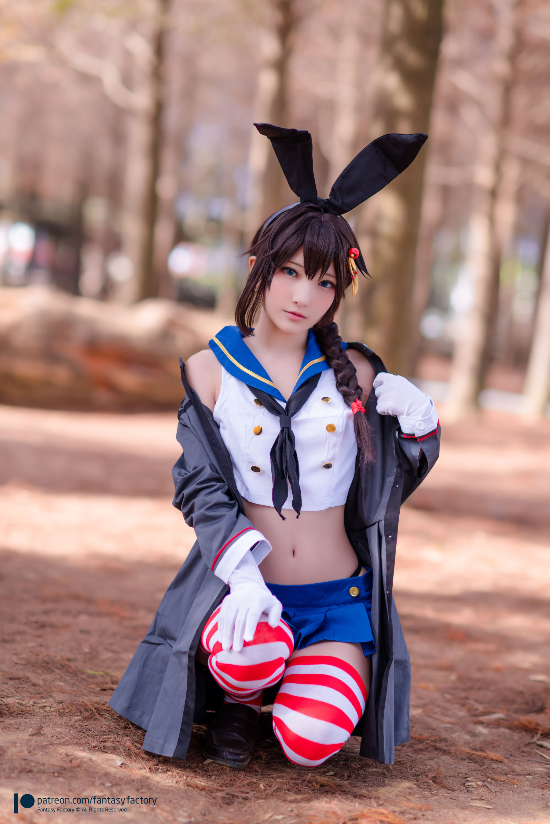 [Fantasy Factory] 小丁Cosplay – JK制服 水手小兔 外拍 [66P]