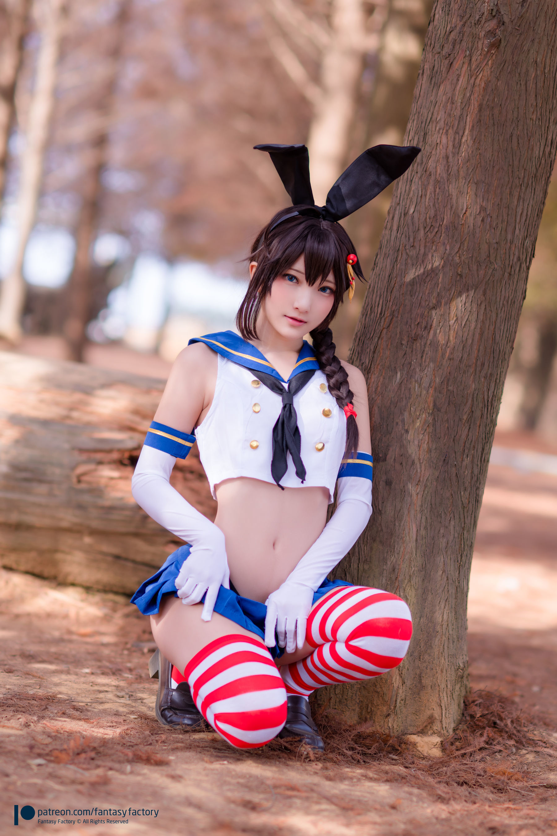 [Fantasy Factory] 小丁Cosplay – JK制服 水手小兔 外拍 [66P]