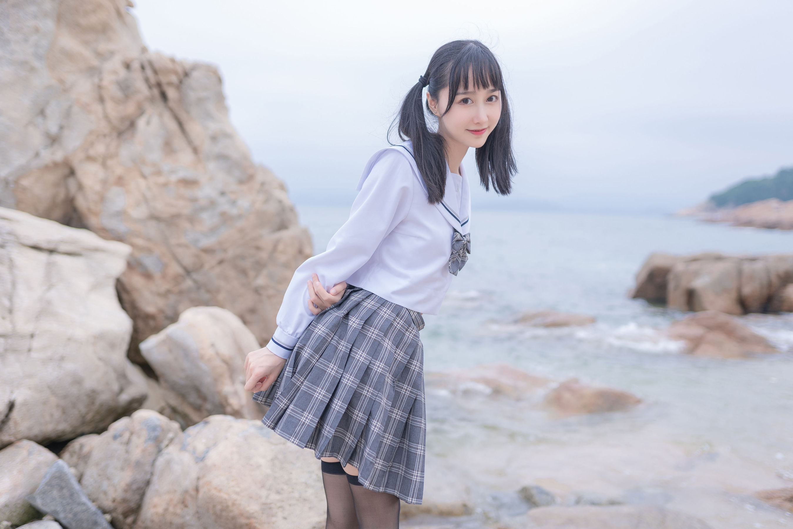 萌系小姐姐木绵绵OwO – 海边JK [40P]