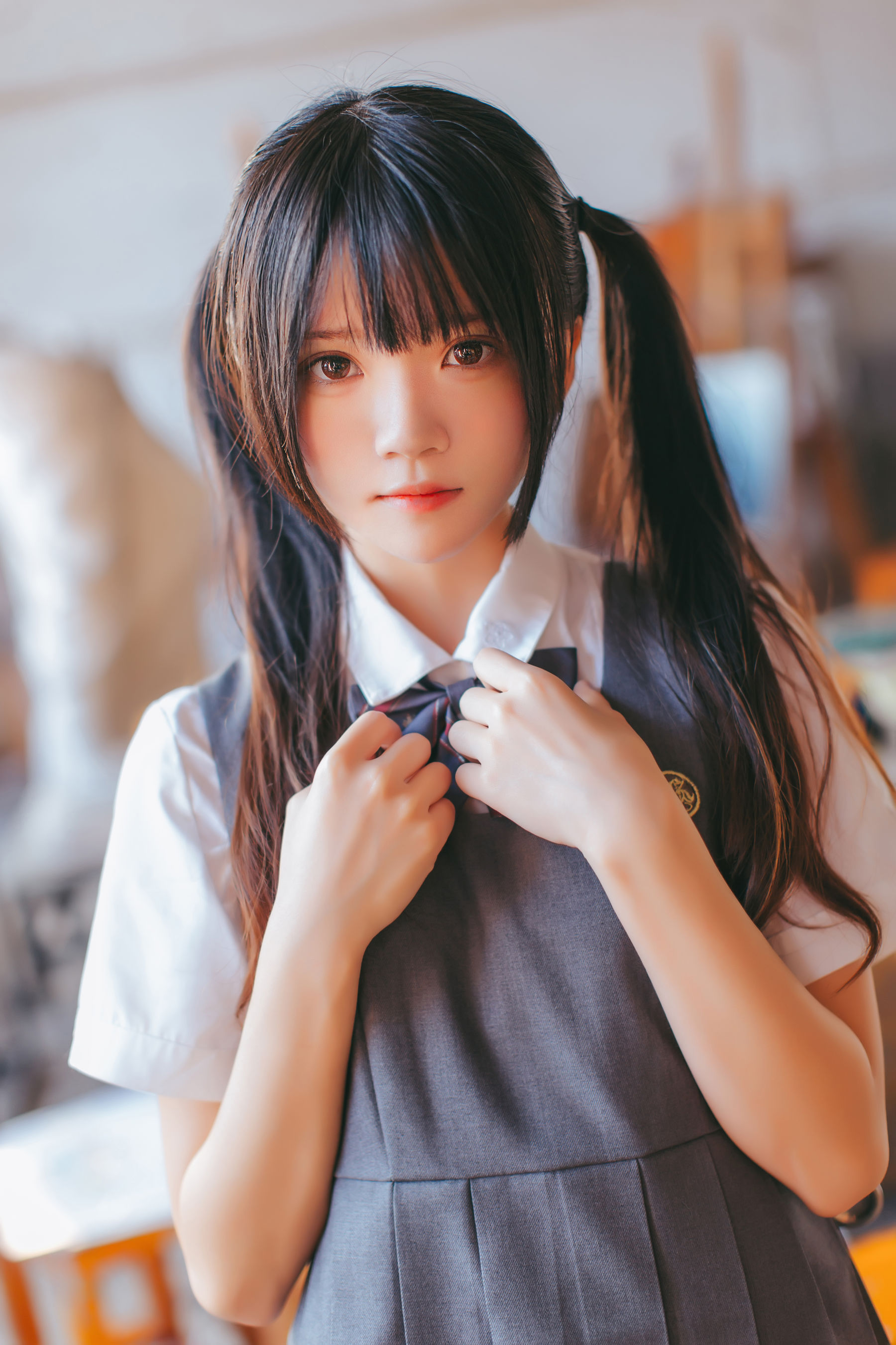 [萝莉COS] 桜桃喵《画室少女》 [17P]