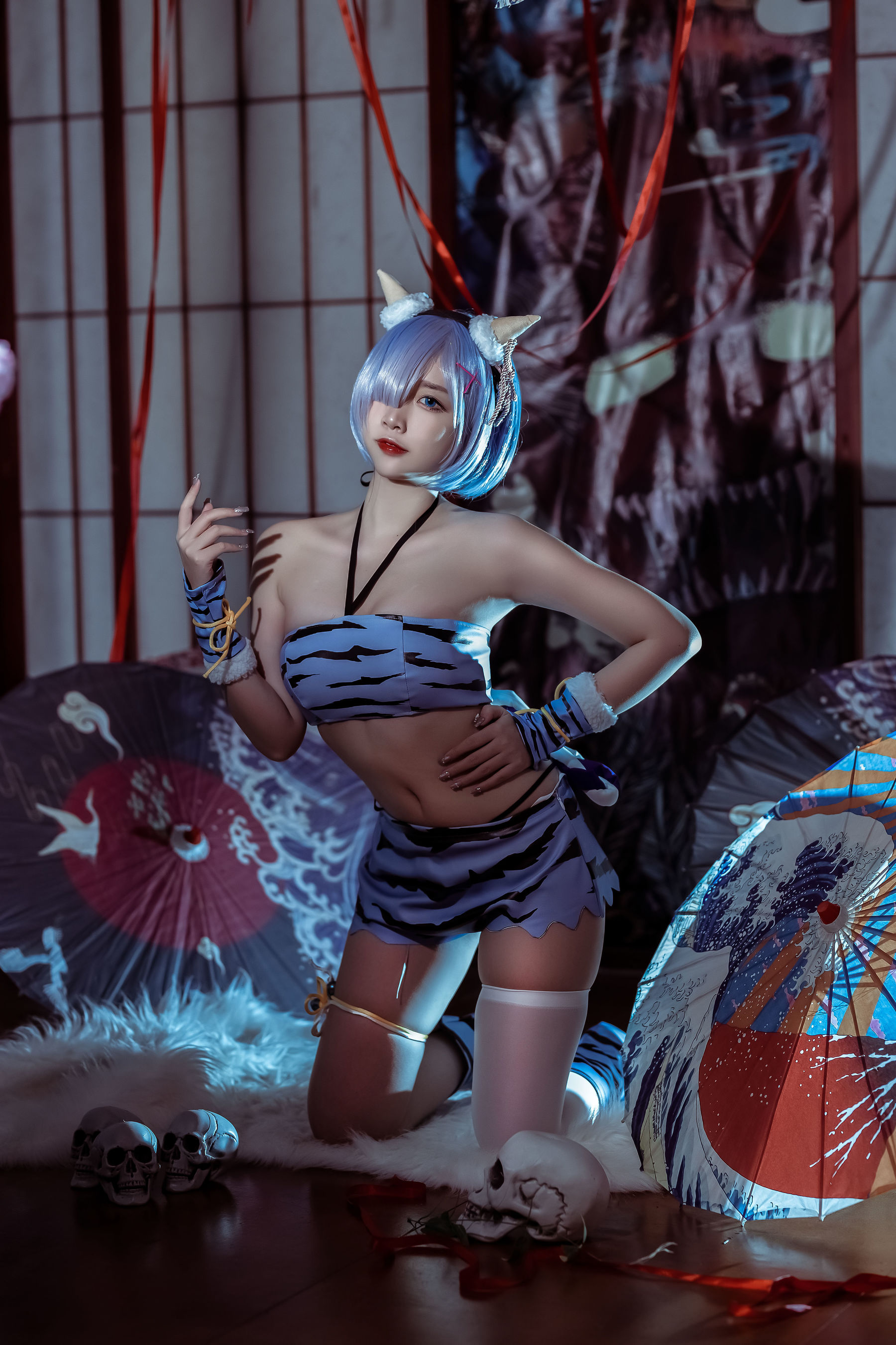 人气Coser二佐Nisa – 蕾姆 夏日鬼衣 [12P]