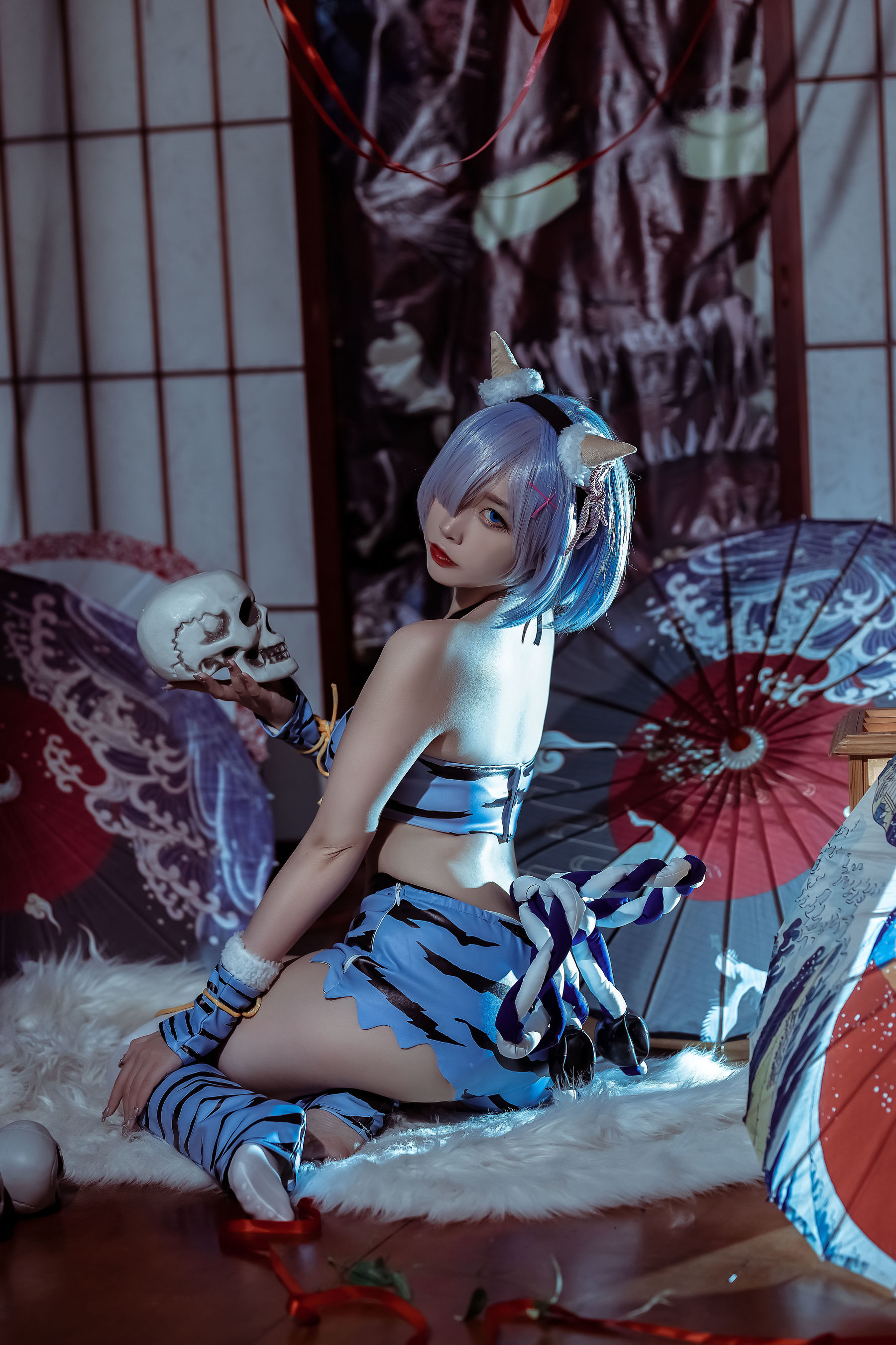 人气Coser二佐Nisa – 蕾姆 夏日鬼衣 [12P]