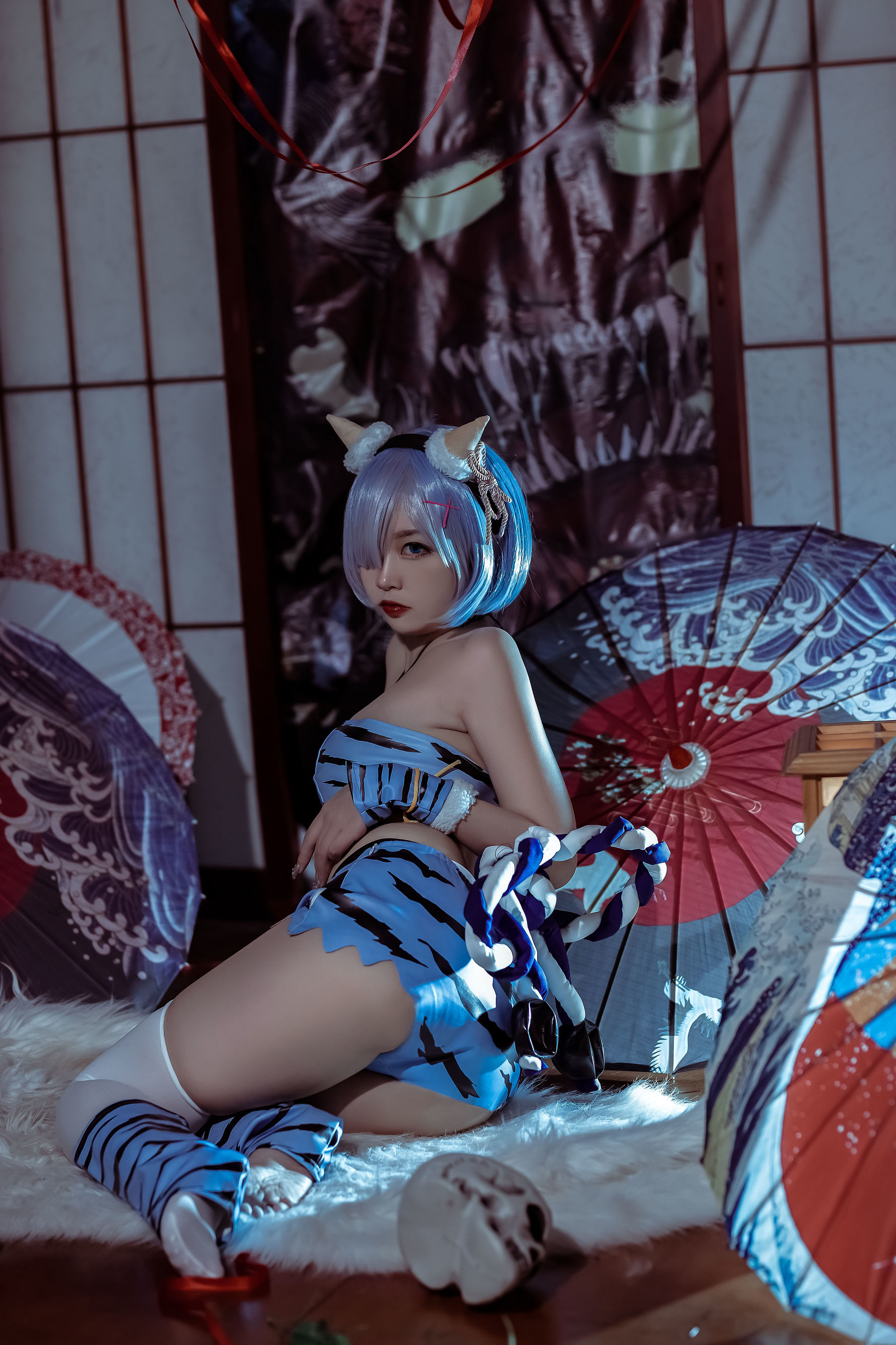 人气Coser二佐Nisa – 蕾姆 夏日鬼衣 [12P]