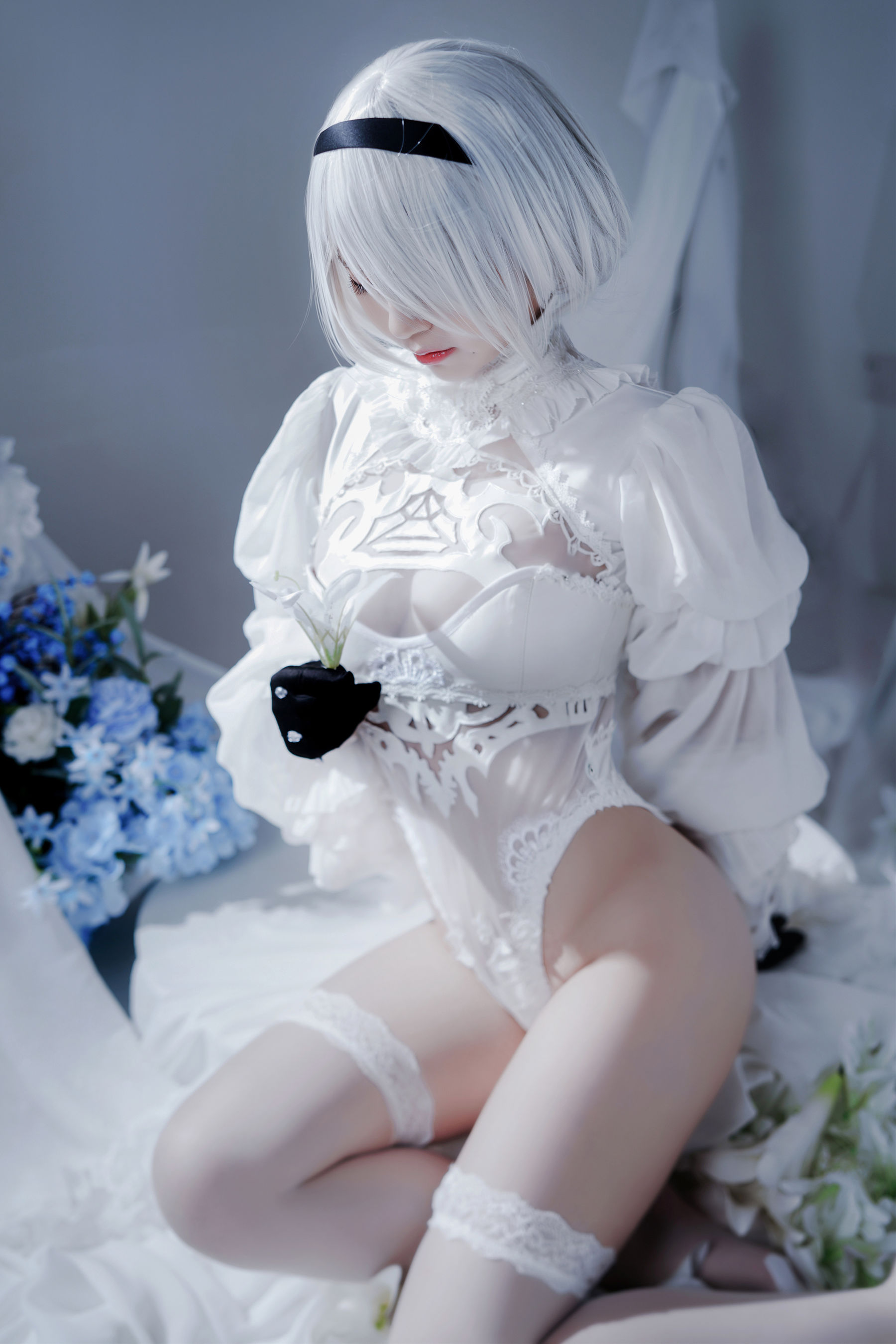 半半子 – Automataヨルハ二号B型 白いドレス [51P]