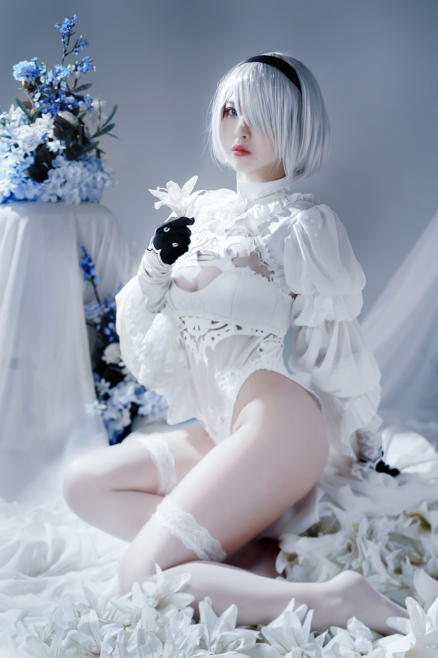 半半子 – Automataヨルハ二号B型 白いドレス [51P]