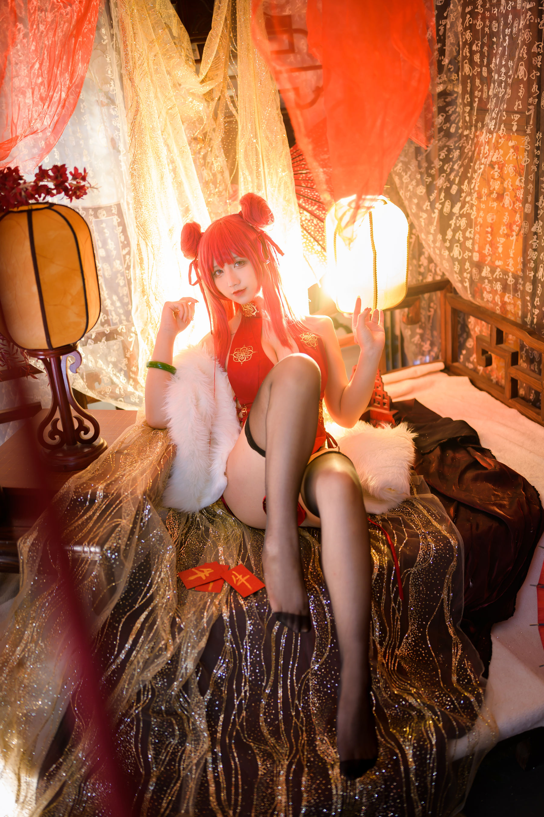 动漫博主九曲Jean – 碧蓝航线 加利索新春旗袍 [24P]
