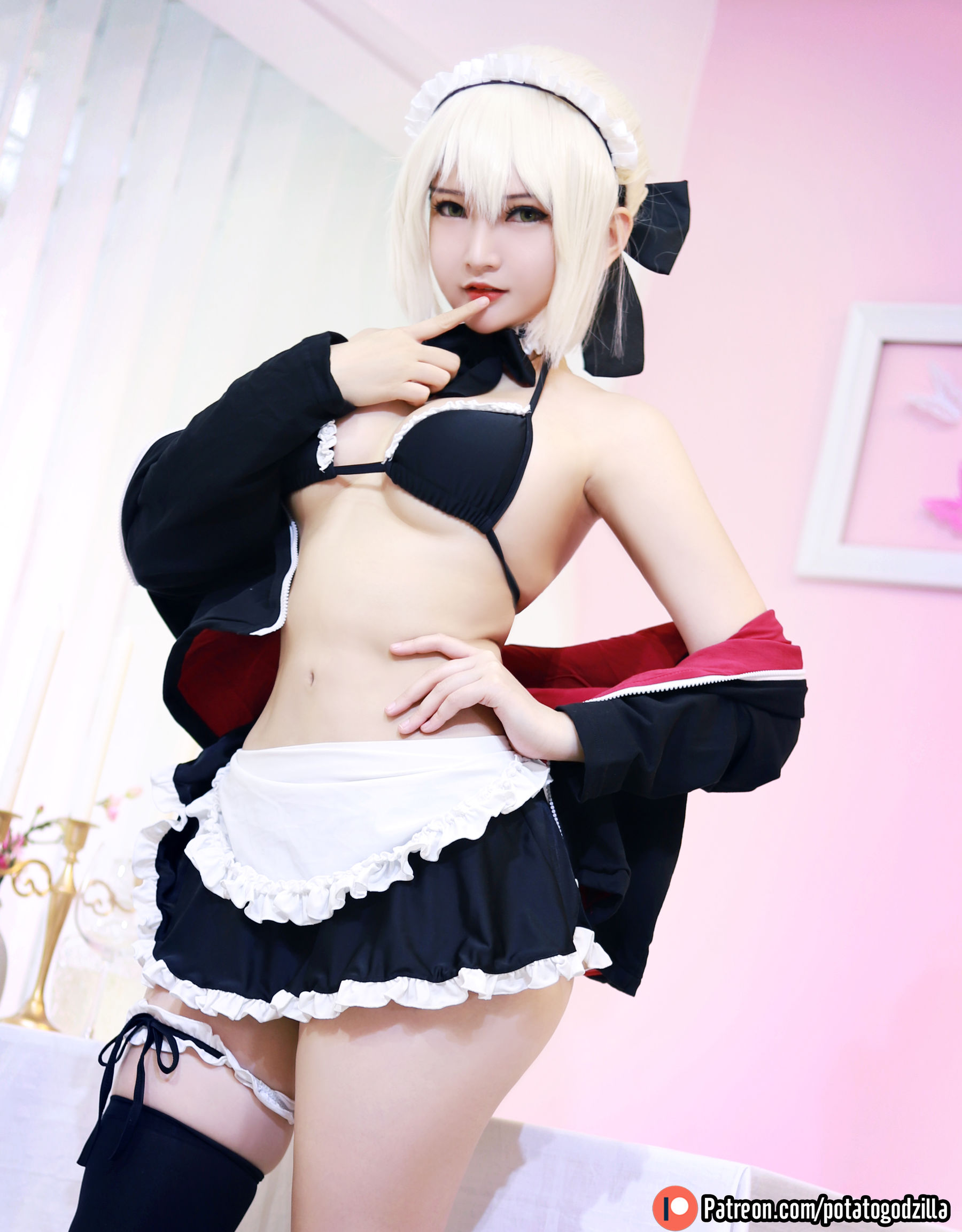 Coser小姐姐Potato Godzilla – Saber Alter Maid [42P]