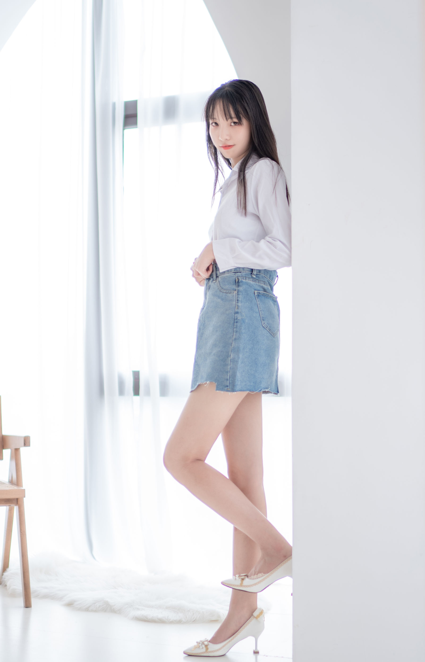 清纯妹子西瓜 – 衬衫牛仔裙 [61P]
