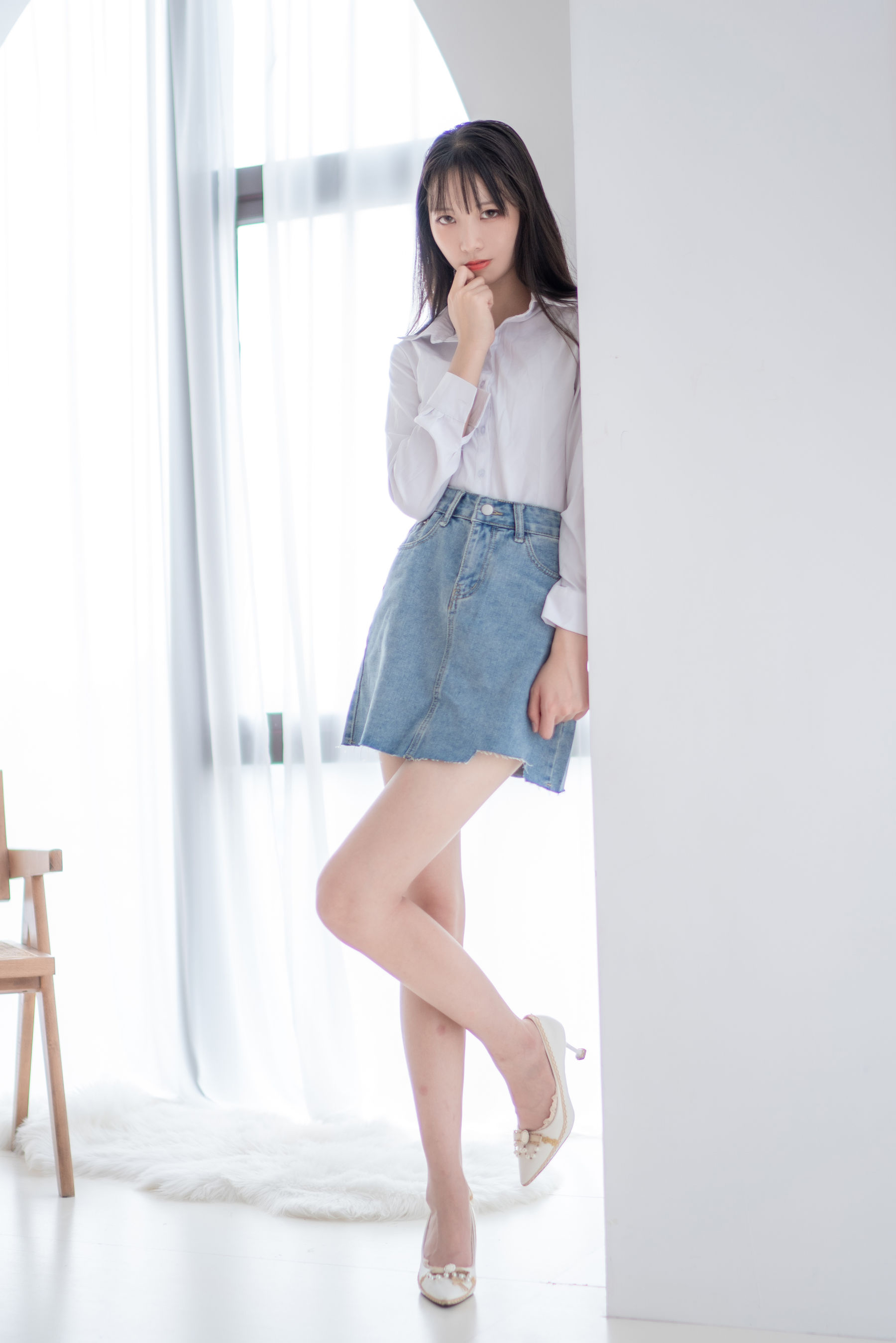 清纯妹子西瓜 – 衬衫牛仔裙 [61P]