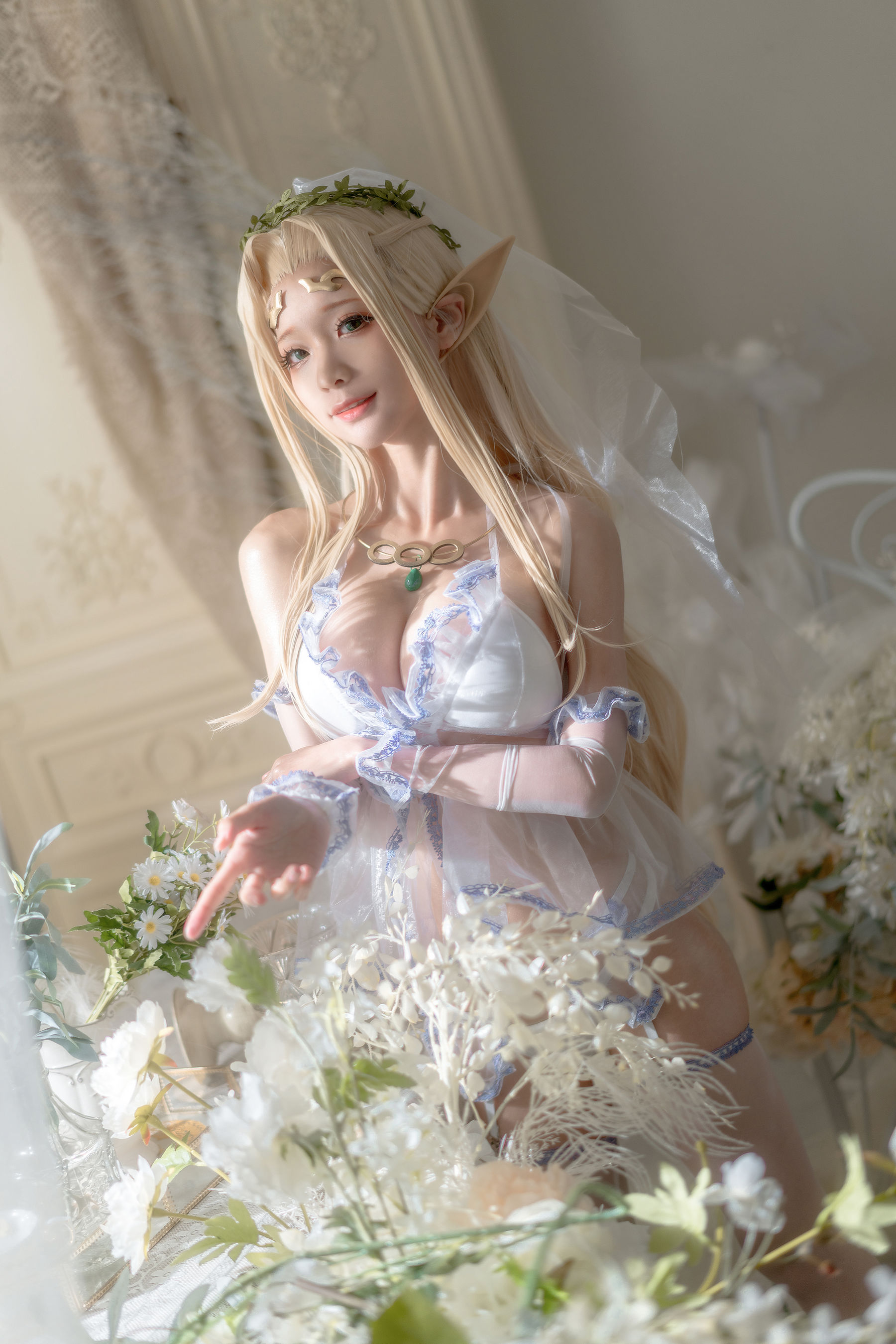 动漫博主蠢沫沫 – 白精灵 婚纱 [60P]