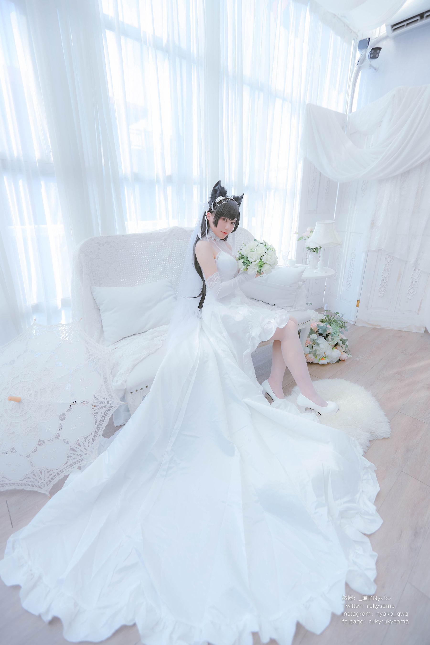 萌妹子Nyako喵子 – 爱宕婚纱 [62P]