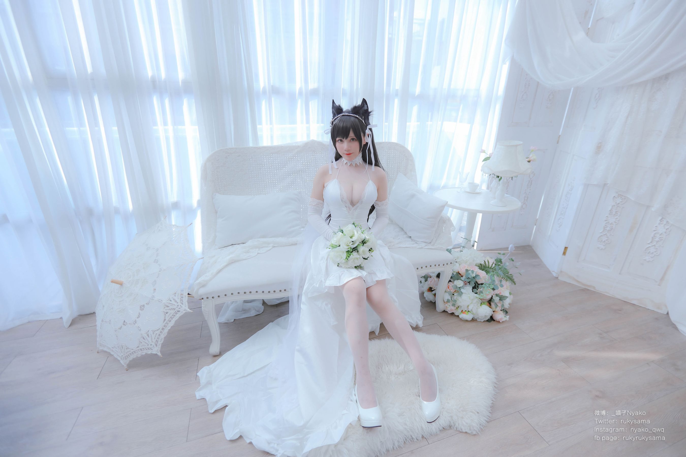萌妹子Nyako喵子 – 爱宕婚纱 [62P]