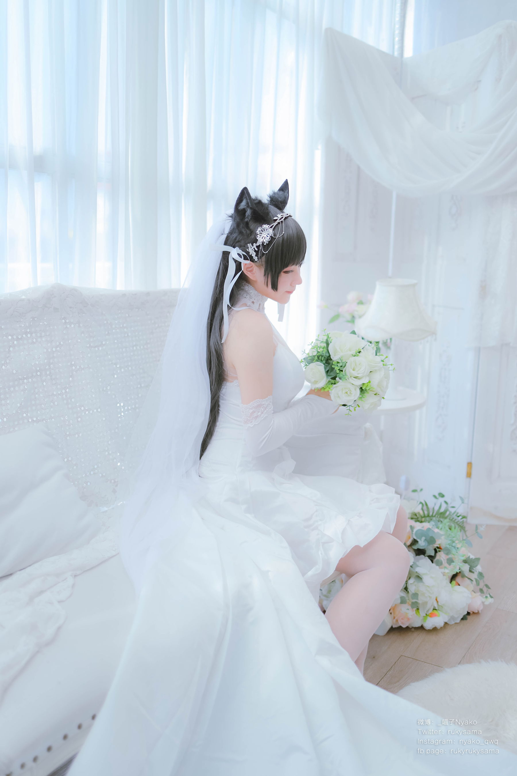 萌妹子Nyako喵子 – 爱宕婚纱 [62P]