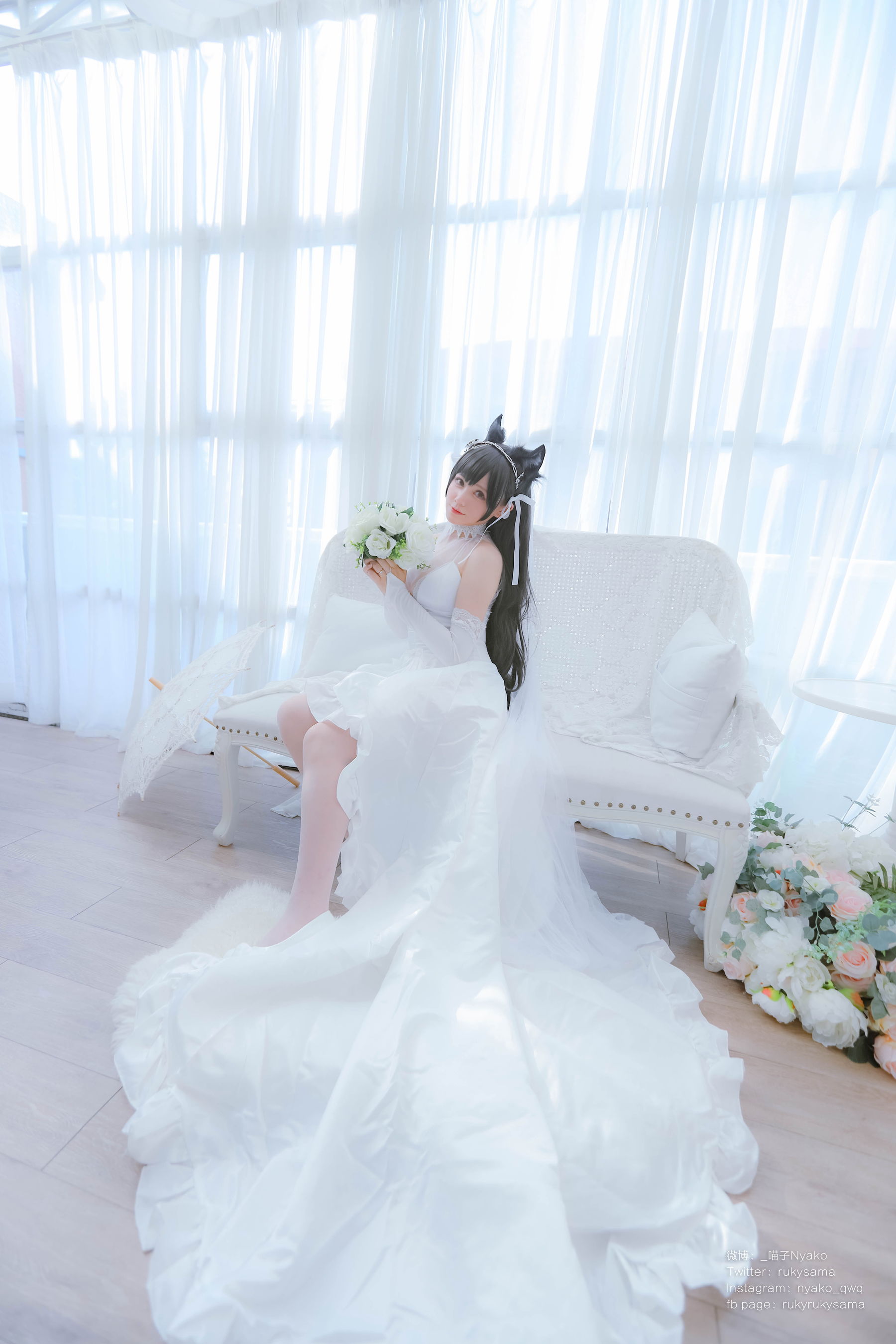 萌妹子Nyako喵子 – 爱宕婚纱 [62P]