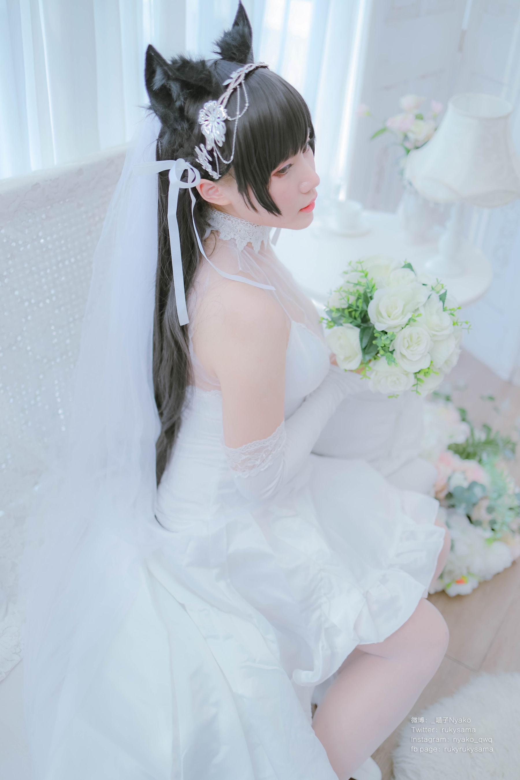 萌妹子Nyako喵子 – 爱宕婚纱 [62P]