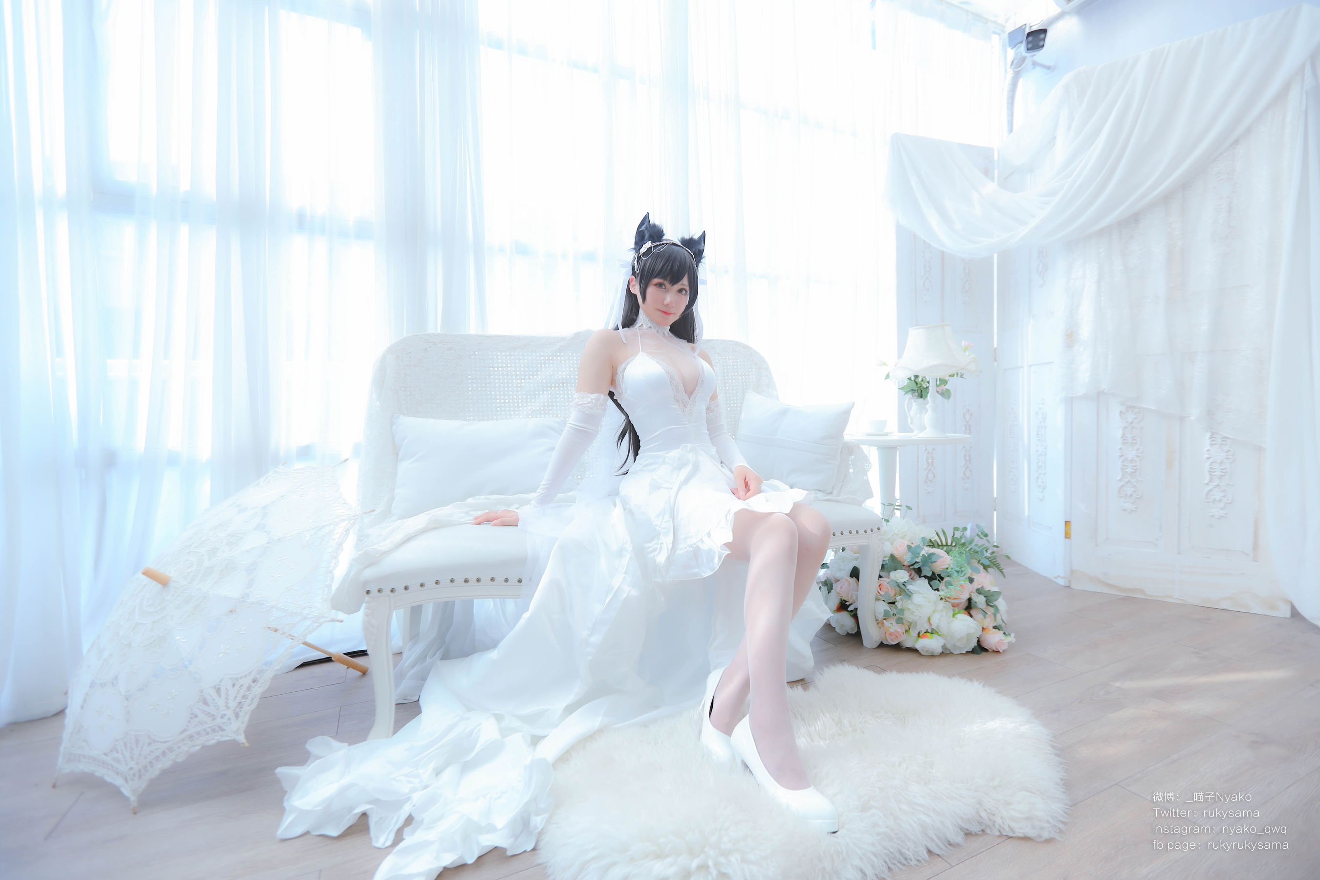 萌妹子Nyako喵子 – 爱宕婚纱 [62P]