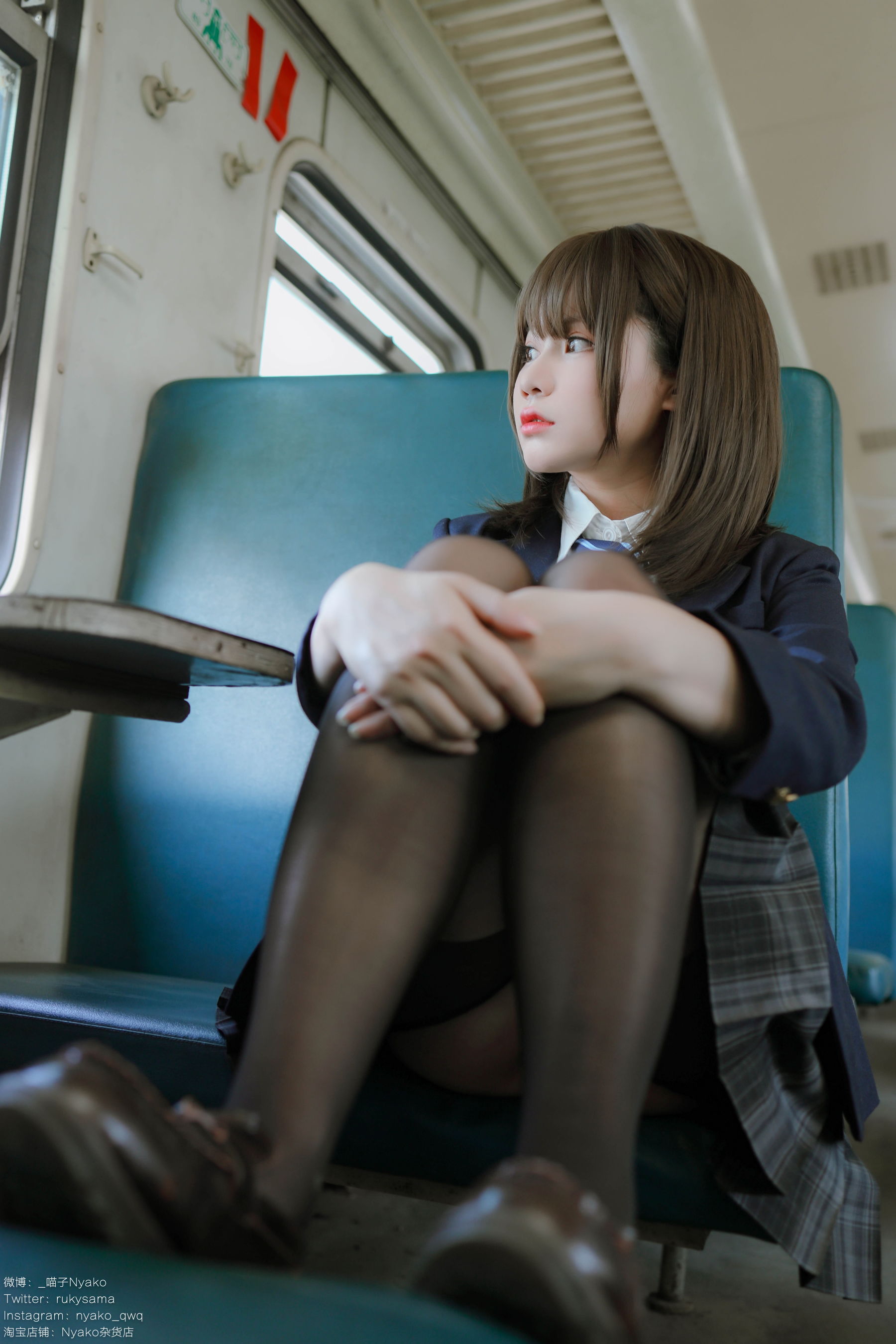 萌妹子Nyako喵子 – 火车JK [80P]