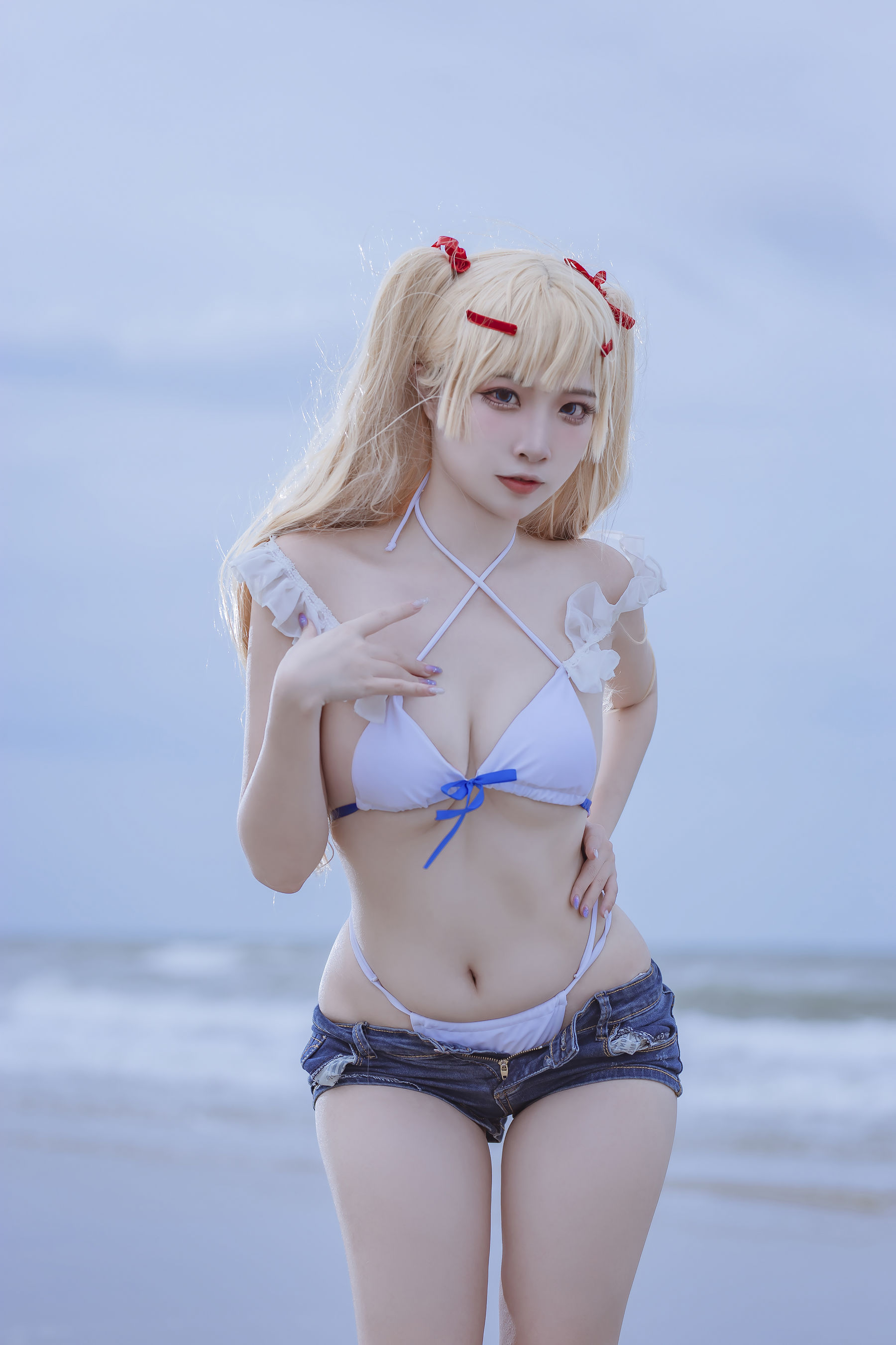 人气Coser二佐Nisa – 碧蓝 苏塞克斯泳装 [20P]