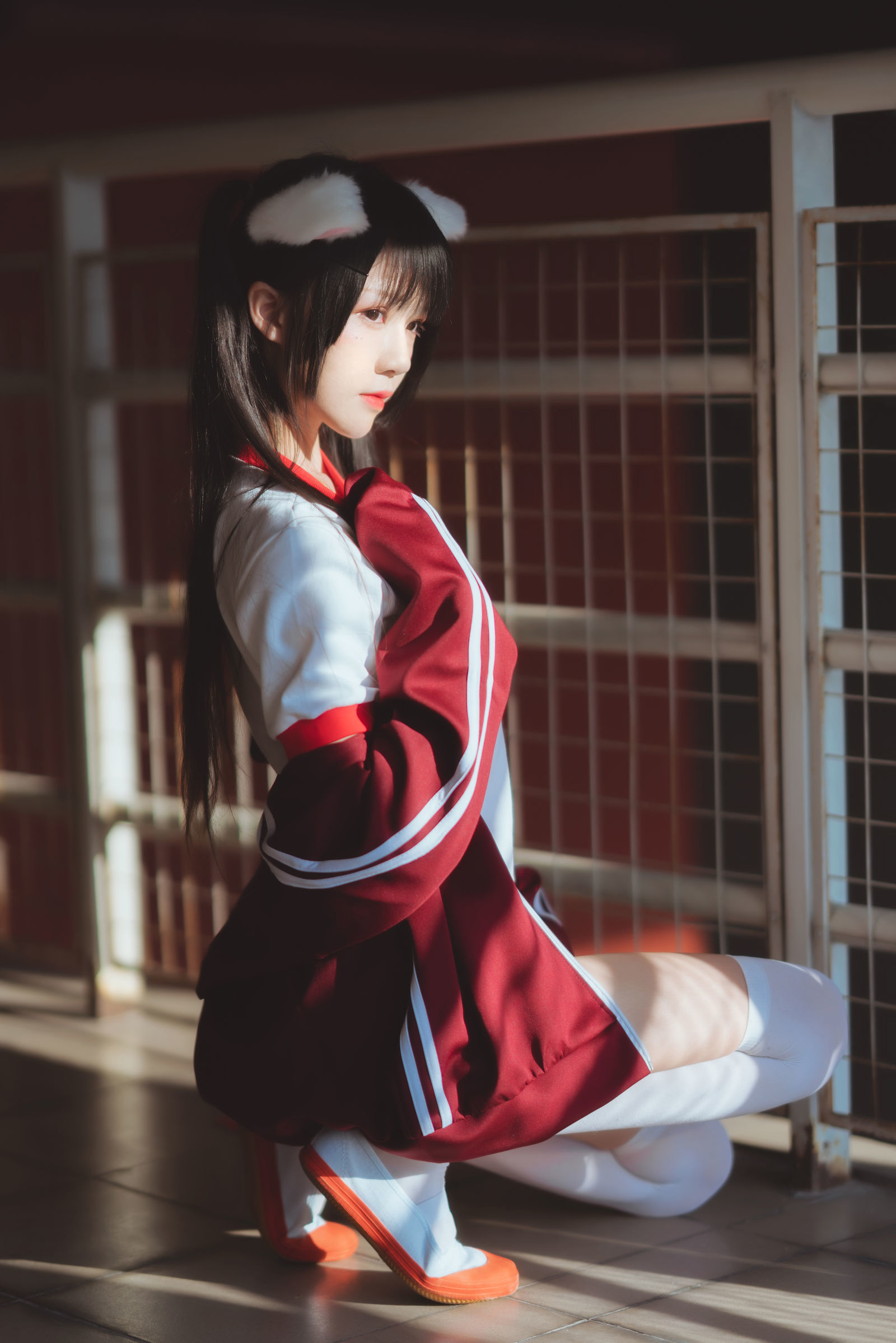 [萝莉COS] 桜桃喵 – 红色体操服 [44P]