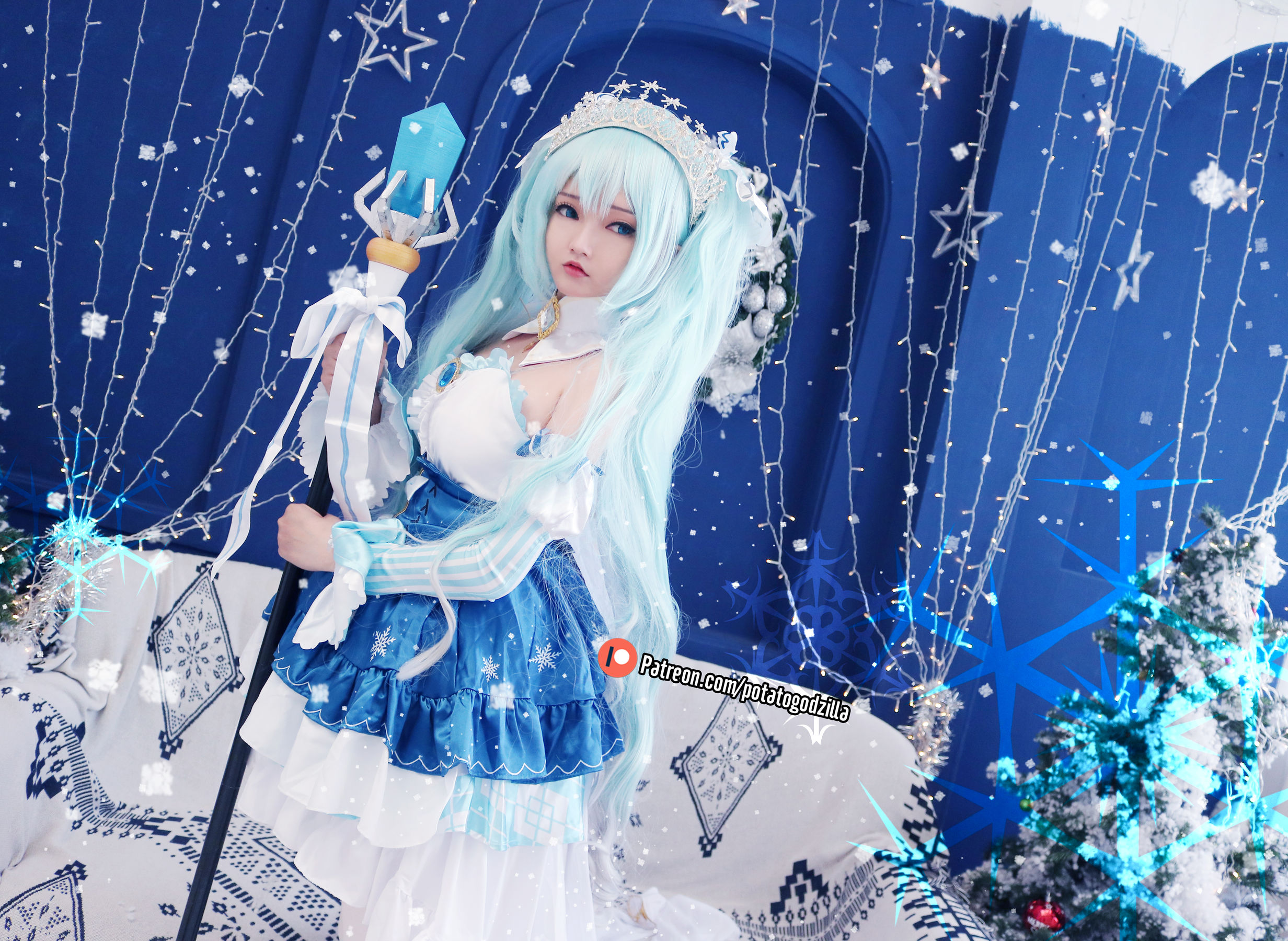 Coser小姐姐Potato Godzilla – Snow Miku [41P]