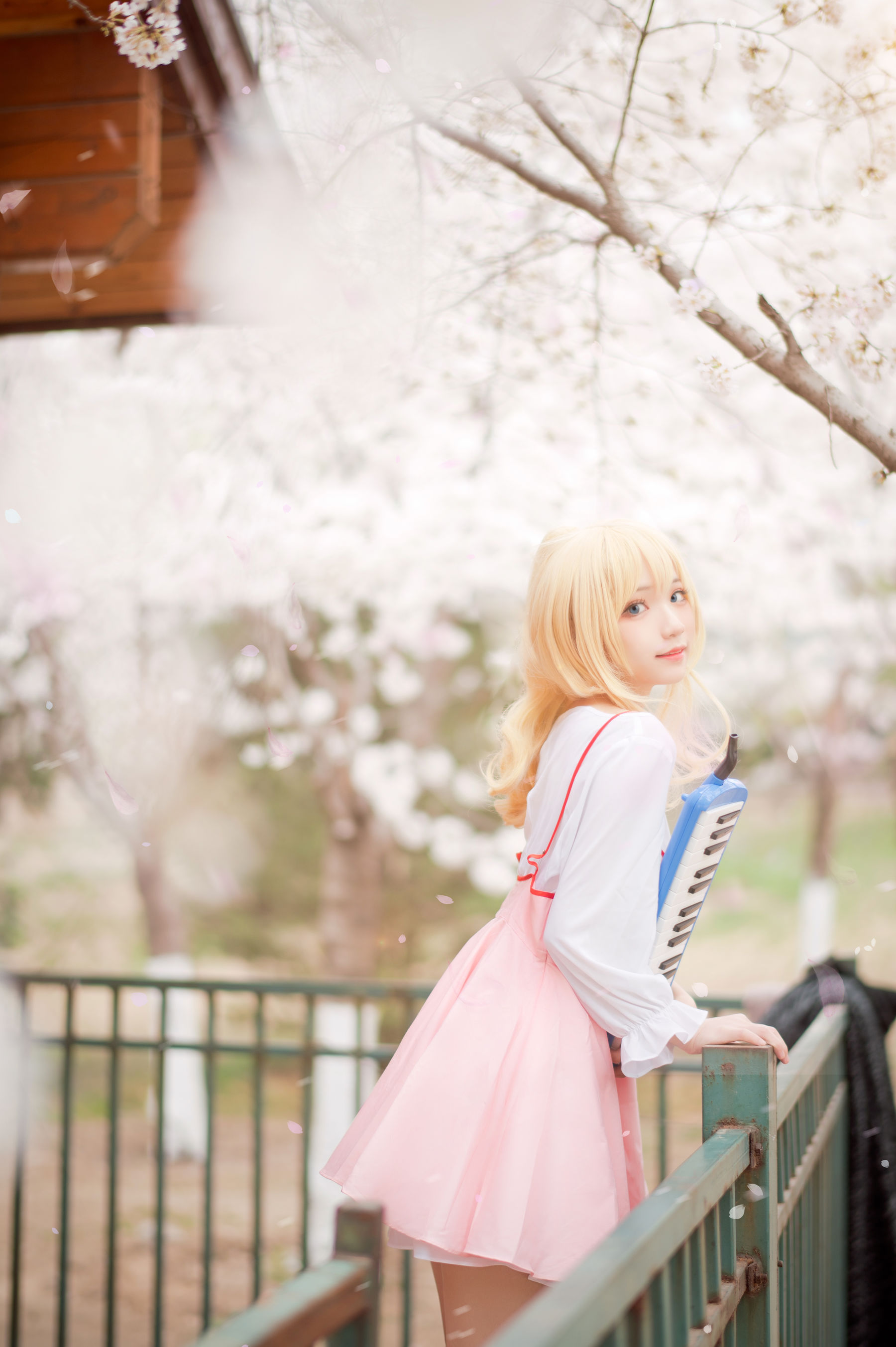 花柒Hana – 宫园熏粉裙 [9P]