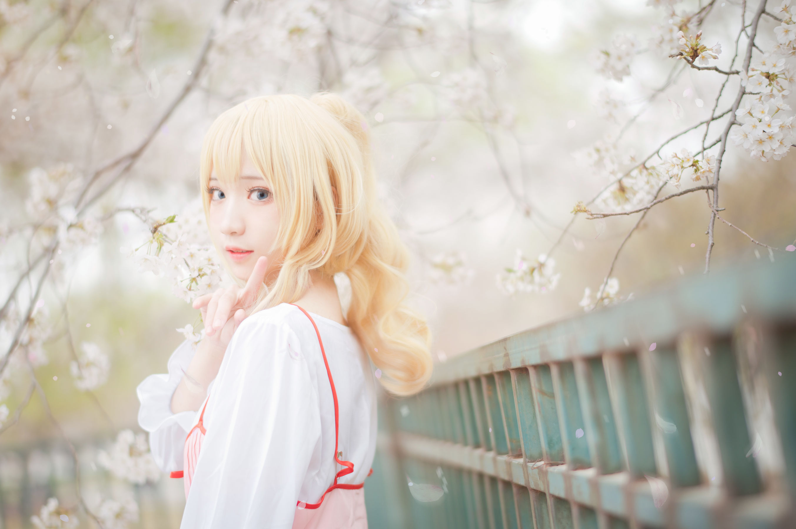 花柒Hana – 宫园熏粉裙 [9P]