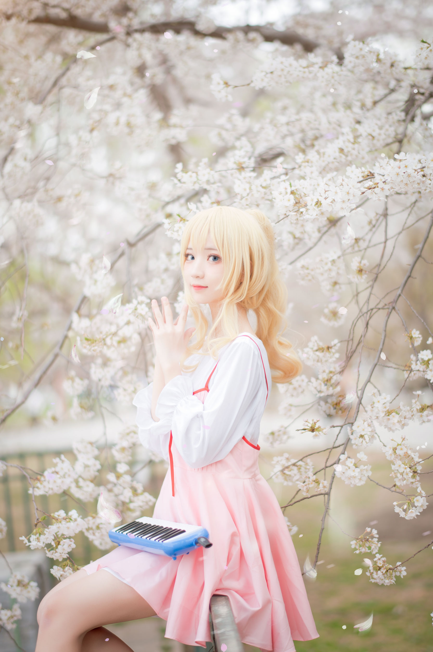 花柒Hana – 宫园熏粉裙 [9P]