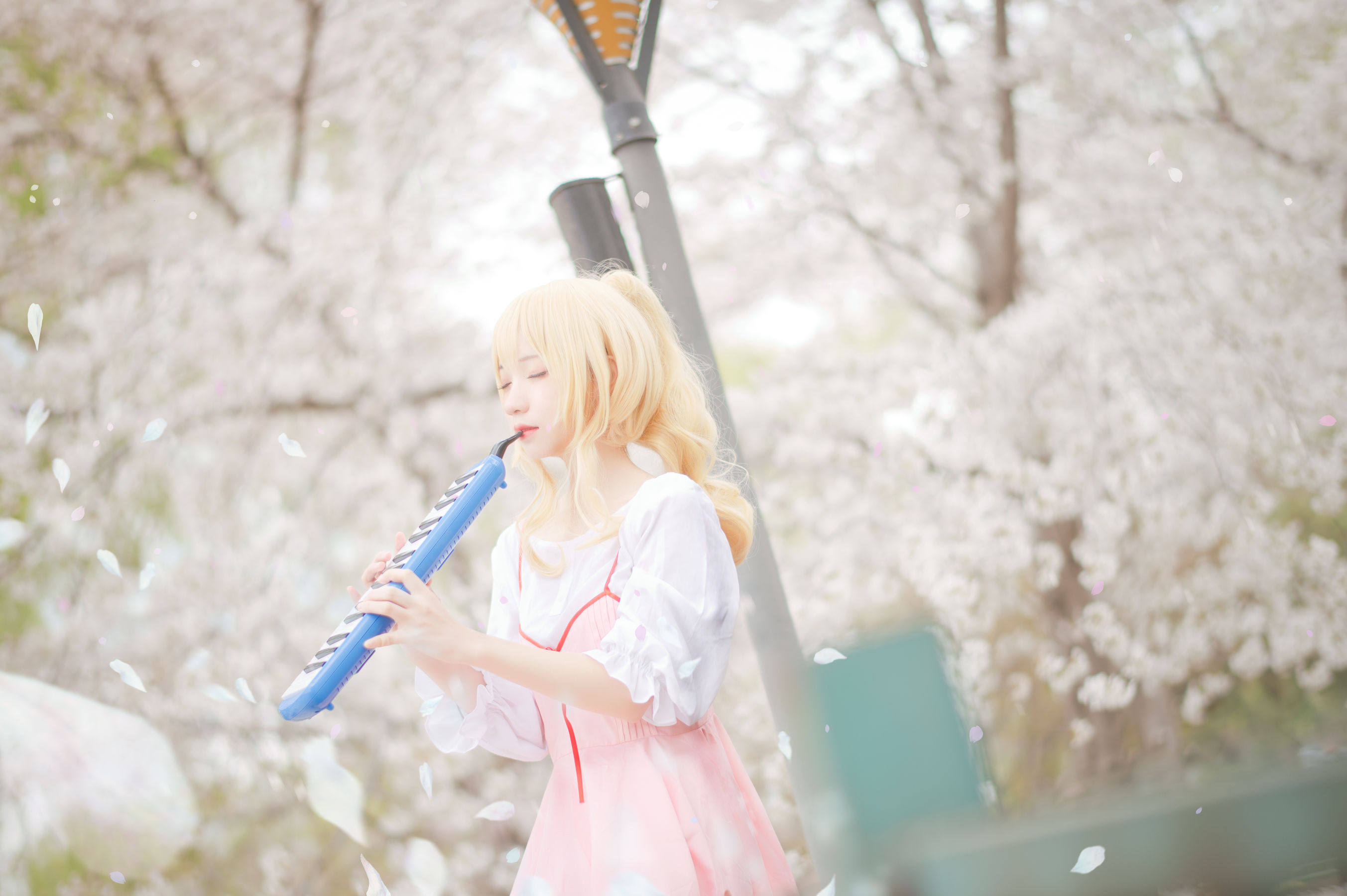 花柒Hana – 宫园熏粉裙 [9P]