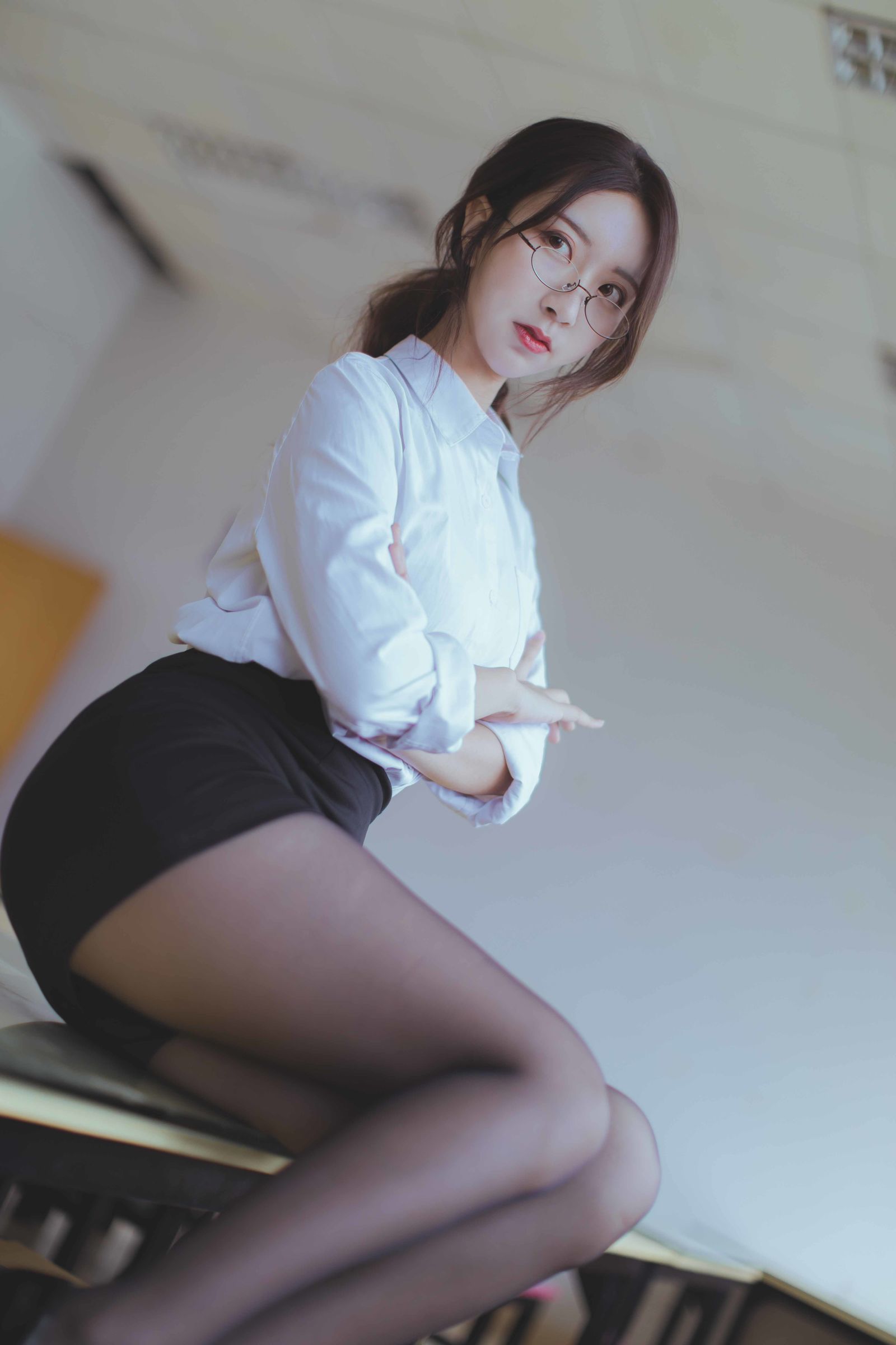 [萝莉COS] 黑川 – 黑丝教师 [43P]