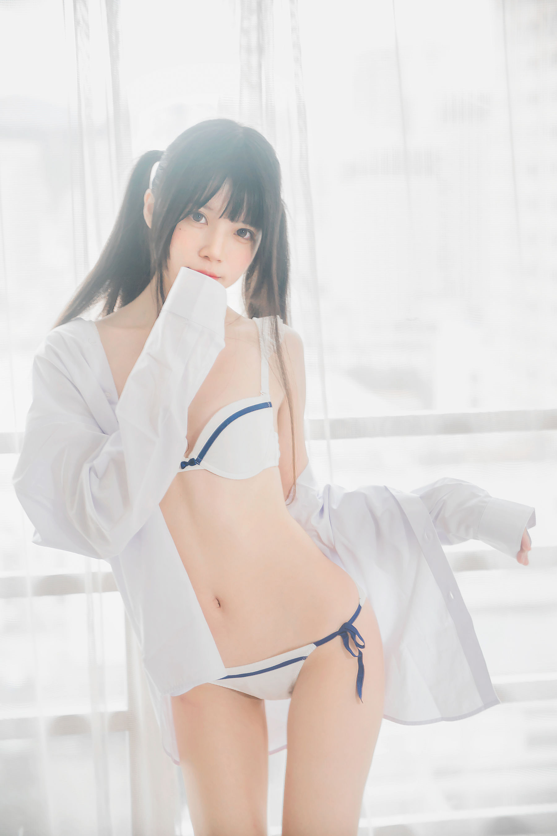 桜桃喵 《白衬衫双马尾》 [47P]