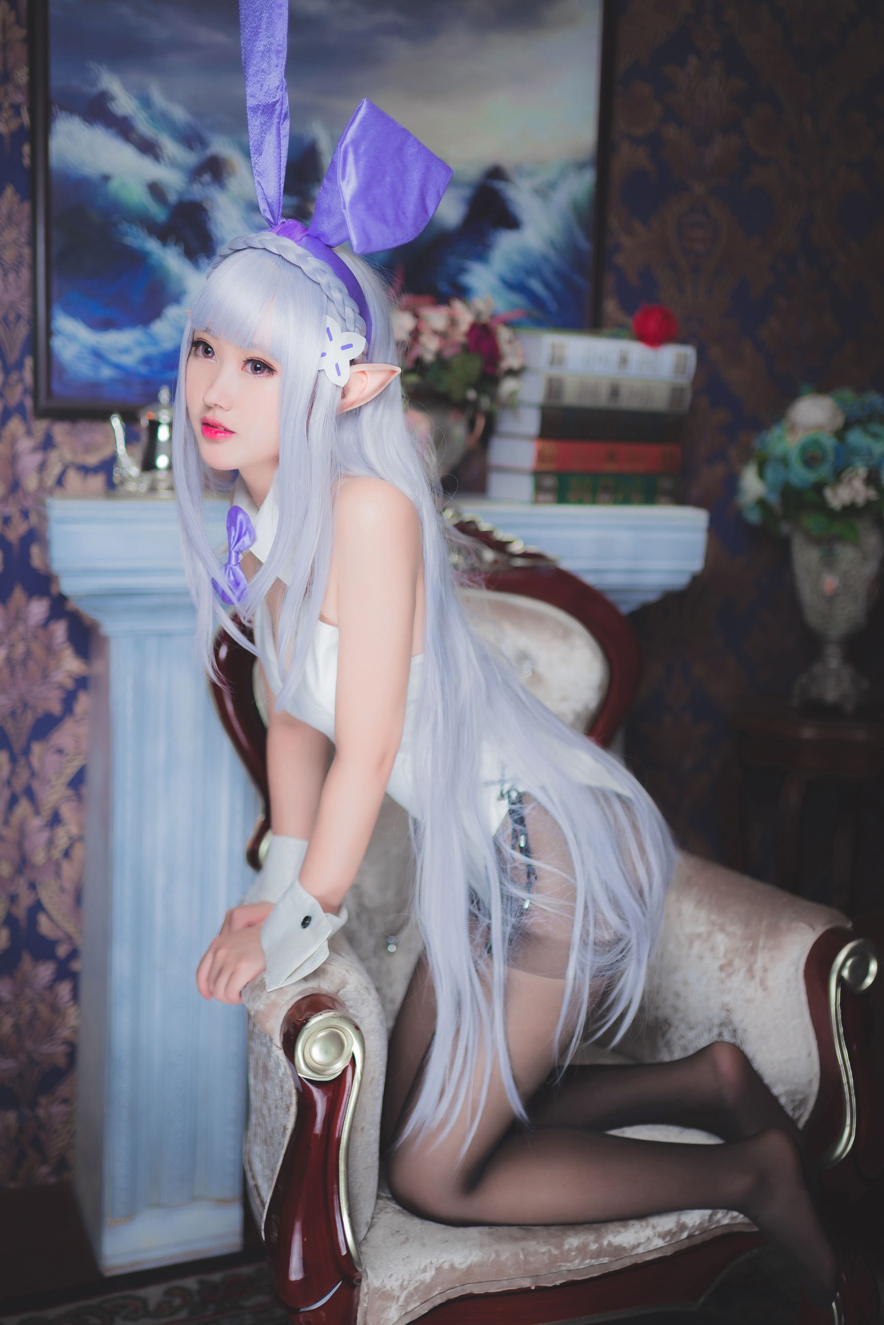 Cosplay沫小舞 – 艾米莉亚兔女郎 [18P]