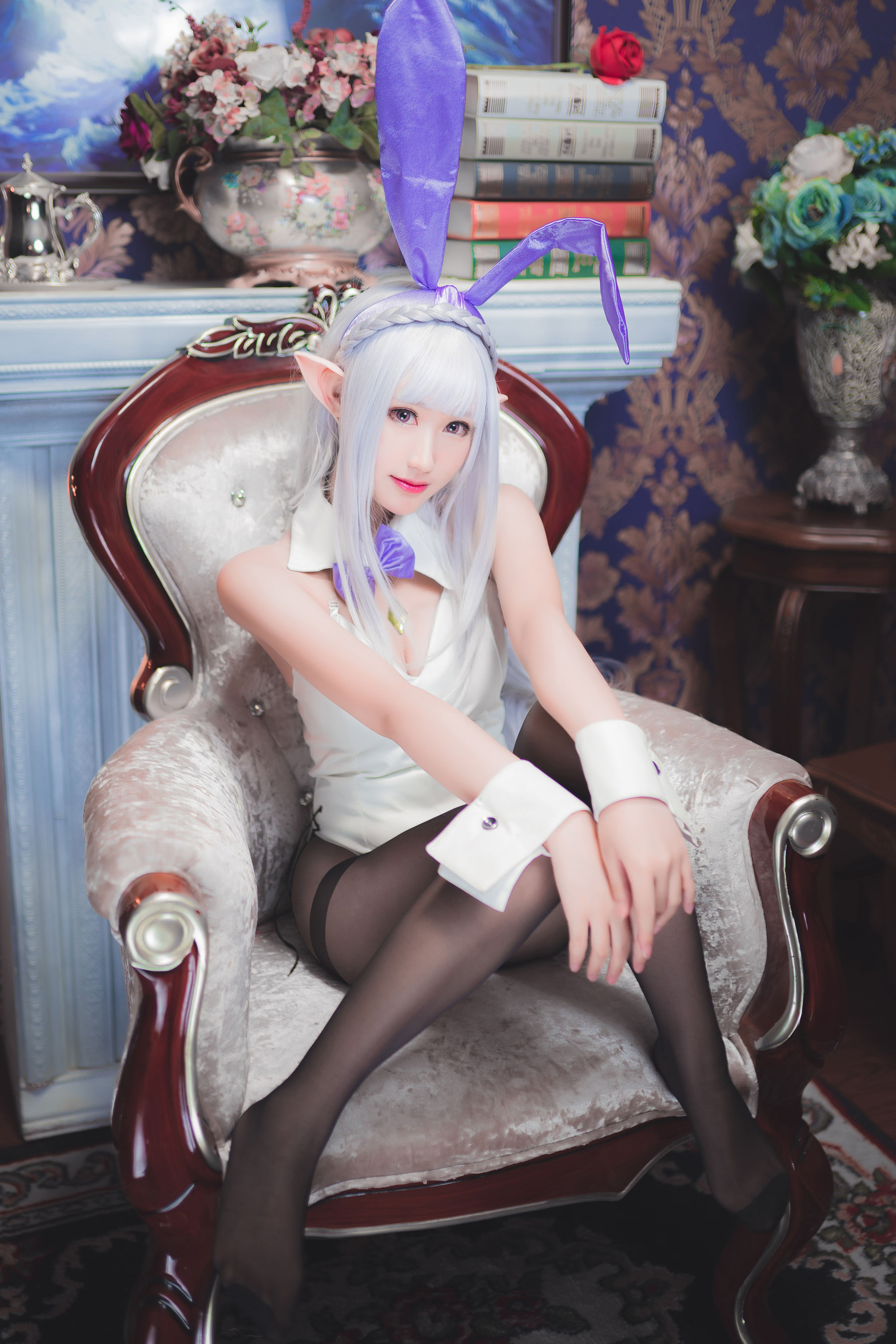 Cosplay沫小舞 – 艾米莉亚兔女郎 [18P]