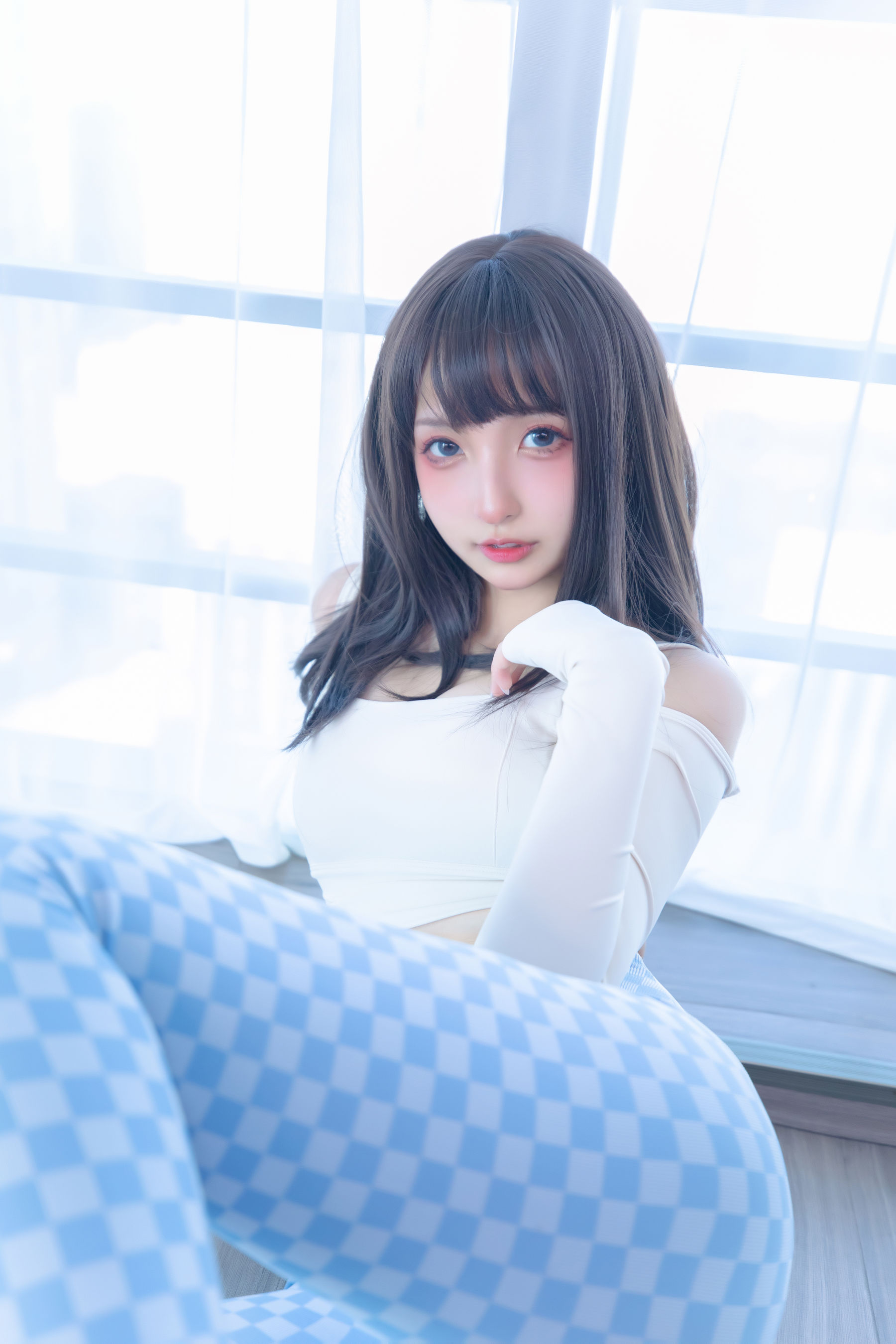 萝莉神楽板真冬 – 蓝白格 [75P]