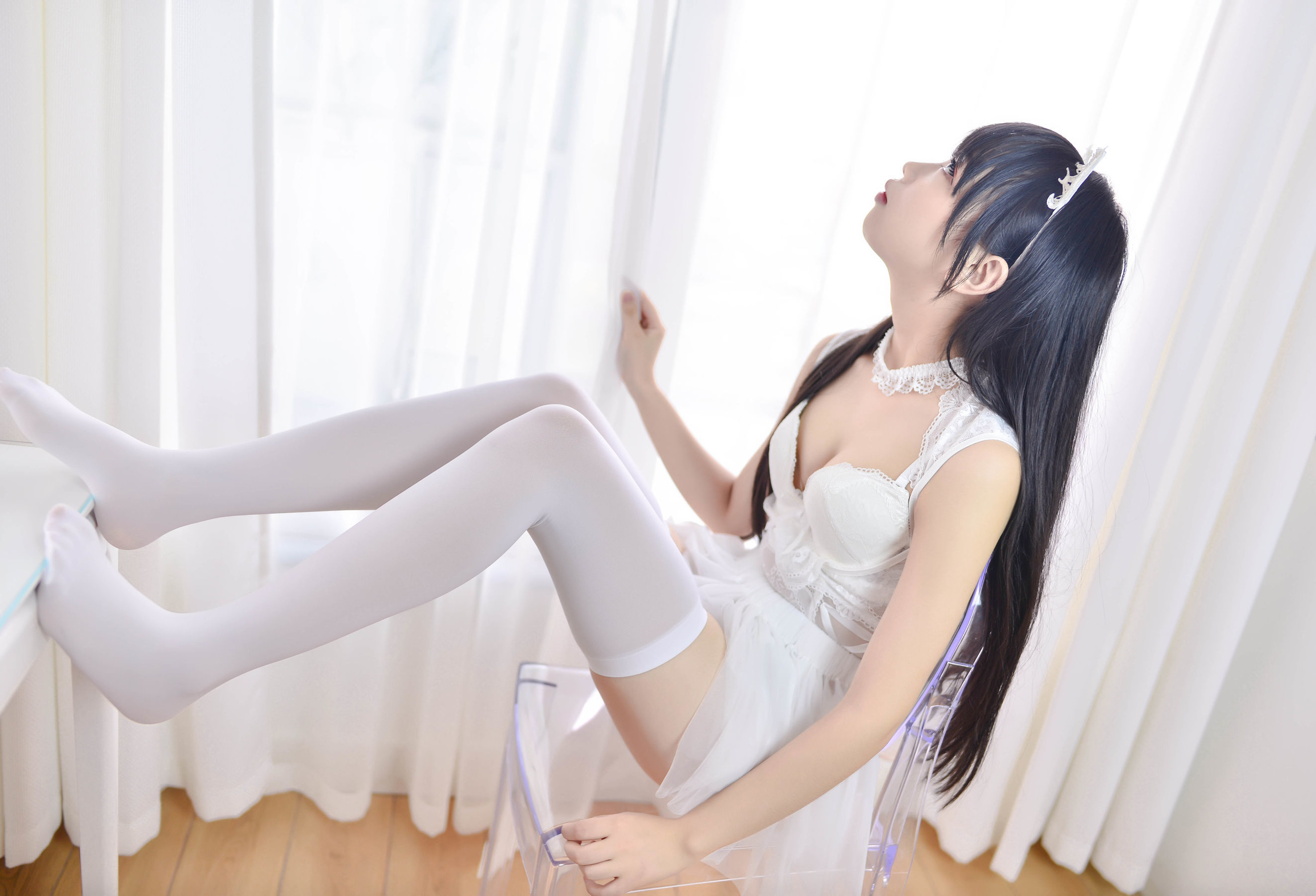 [萝莉COS] 雪琪SAMA – 猫系少女白猫 [31P]