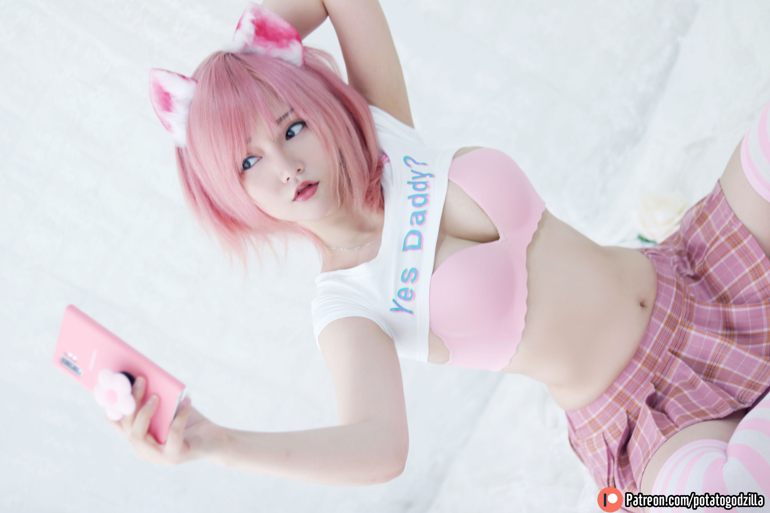 Coser小姐姐Potato Godzilla – Pink Casual [36P]