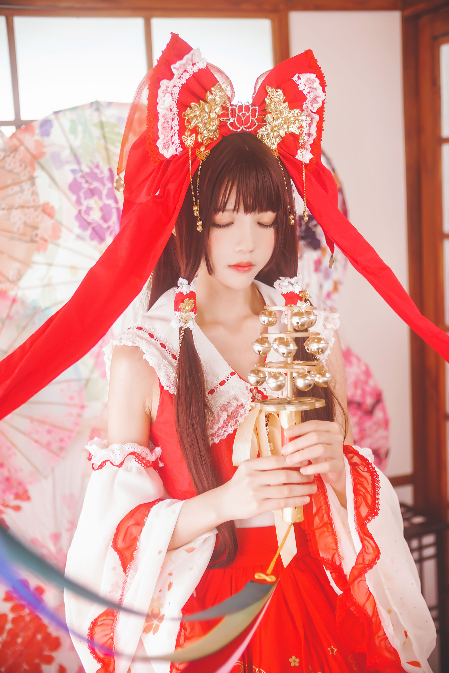 [萝莉COS] 桜桃喵《灵梦 新年快乐》 [45P]