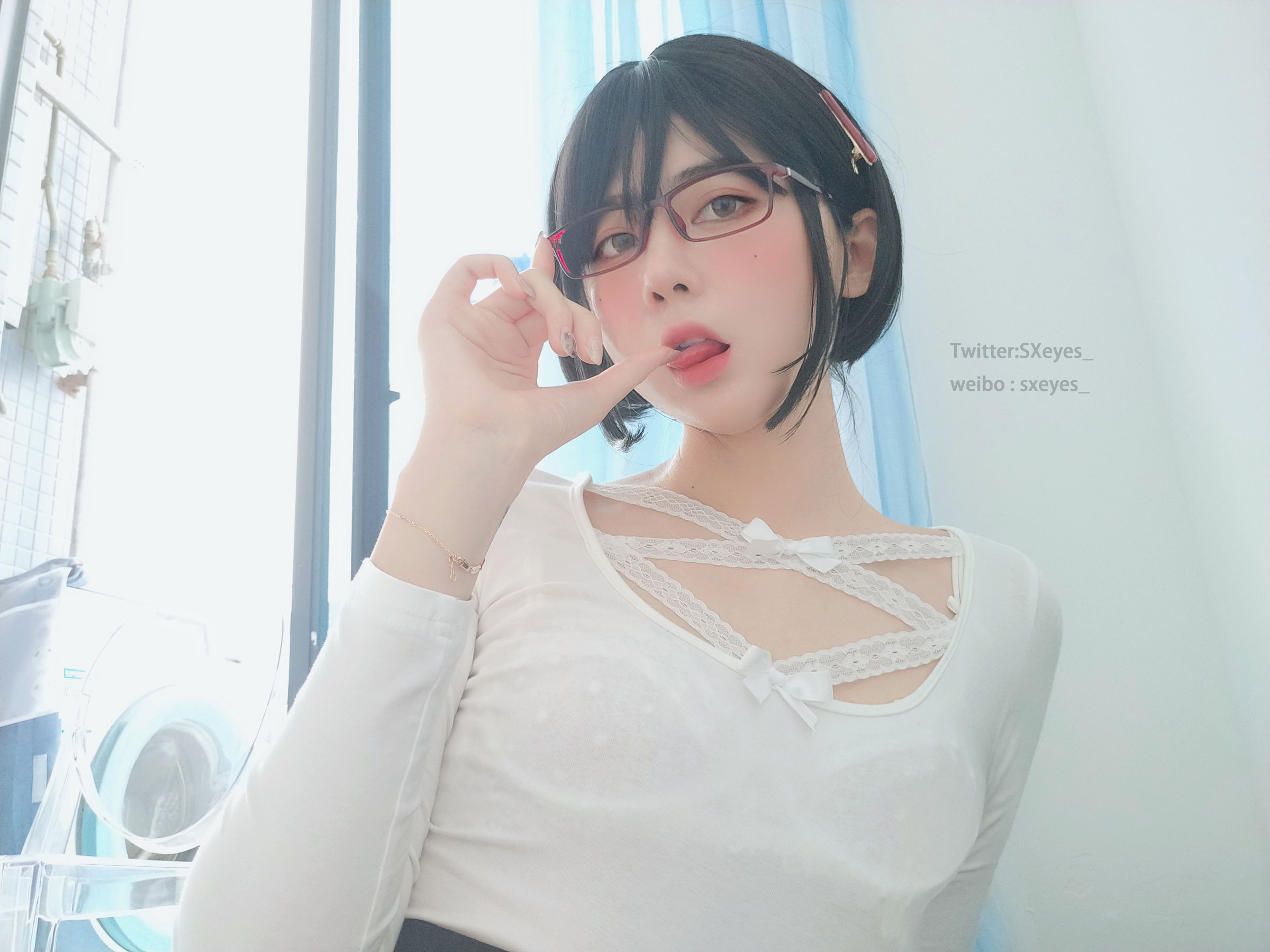 萌妹子眼酱大魔王w 白蕾丝姐姐 [27P]