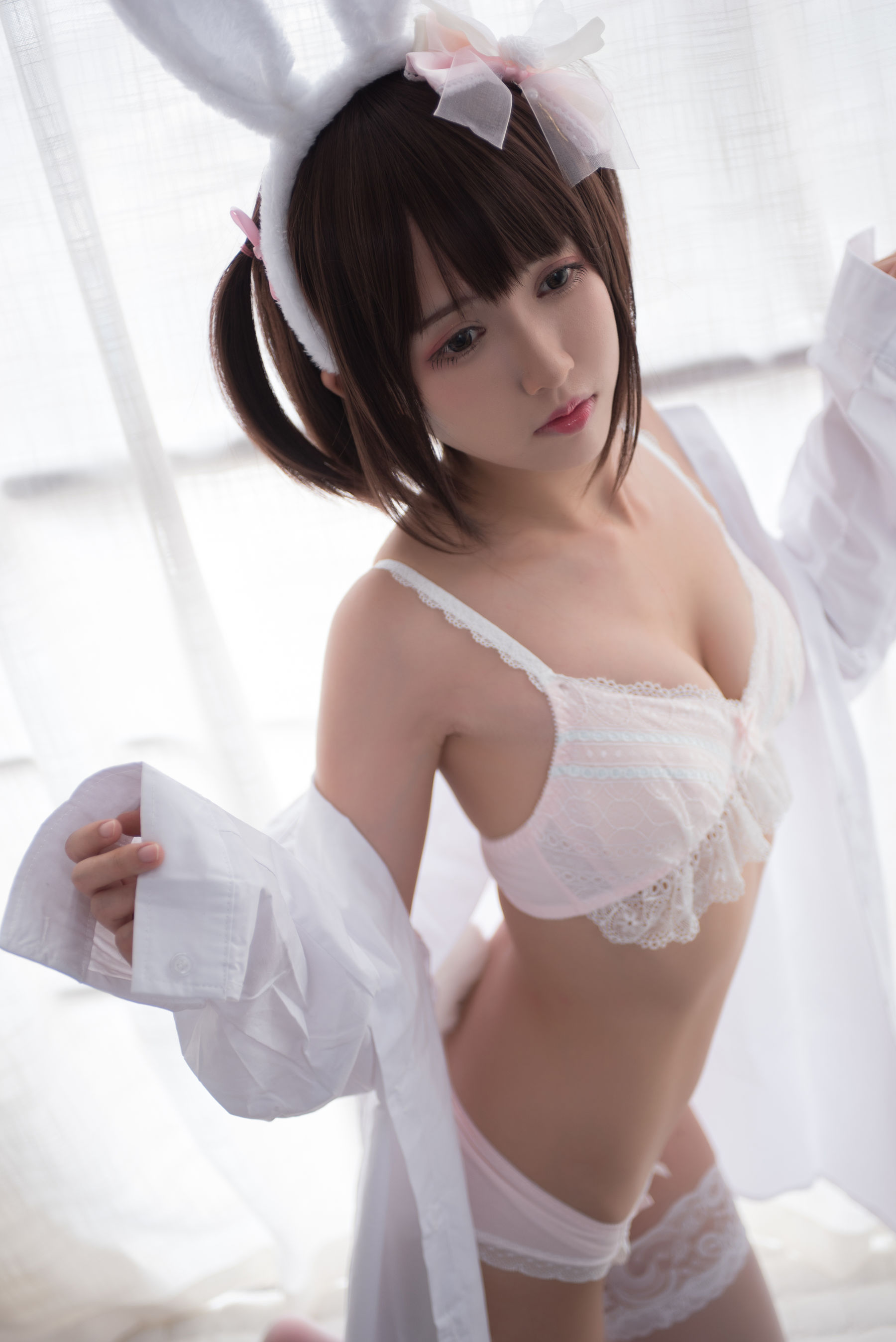 [萝莉COS] 鳗鱼霏儿 – 兽耳 白色蕾丝情趣 [17P]