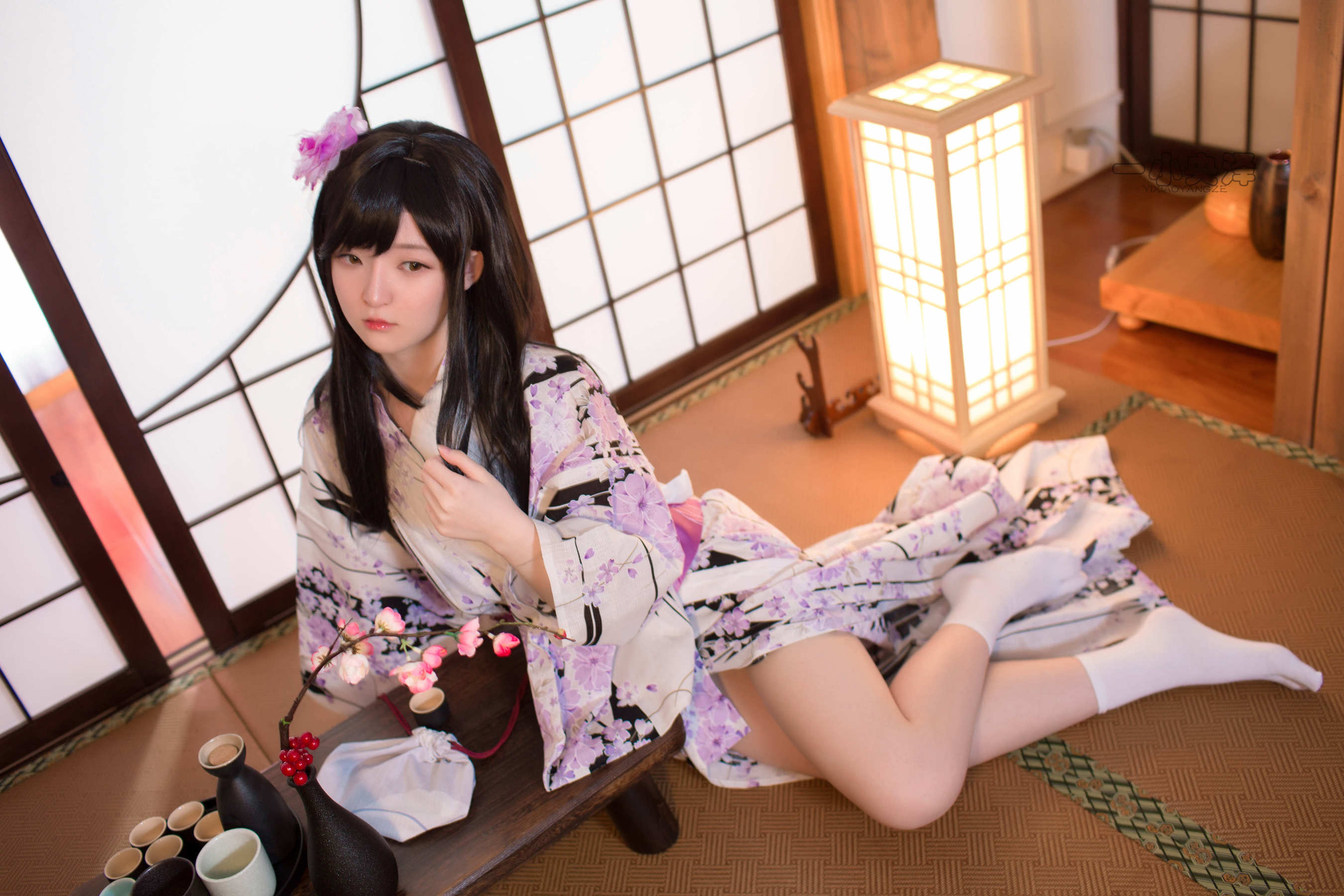 [萝莉COS] 一小央泽 – 和服短袜 [41P]