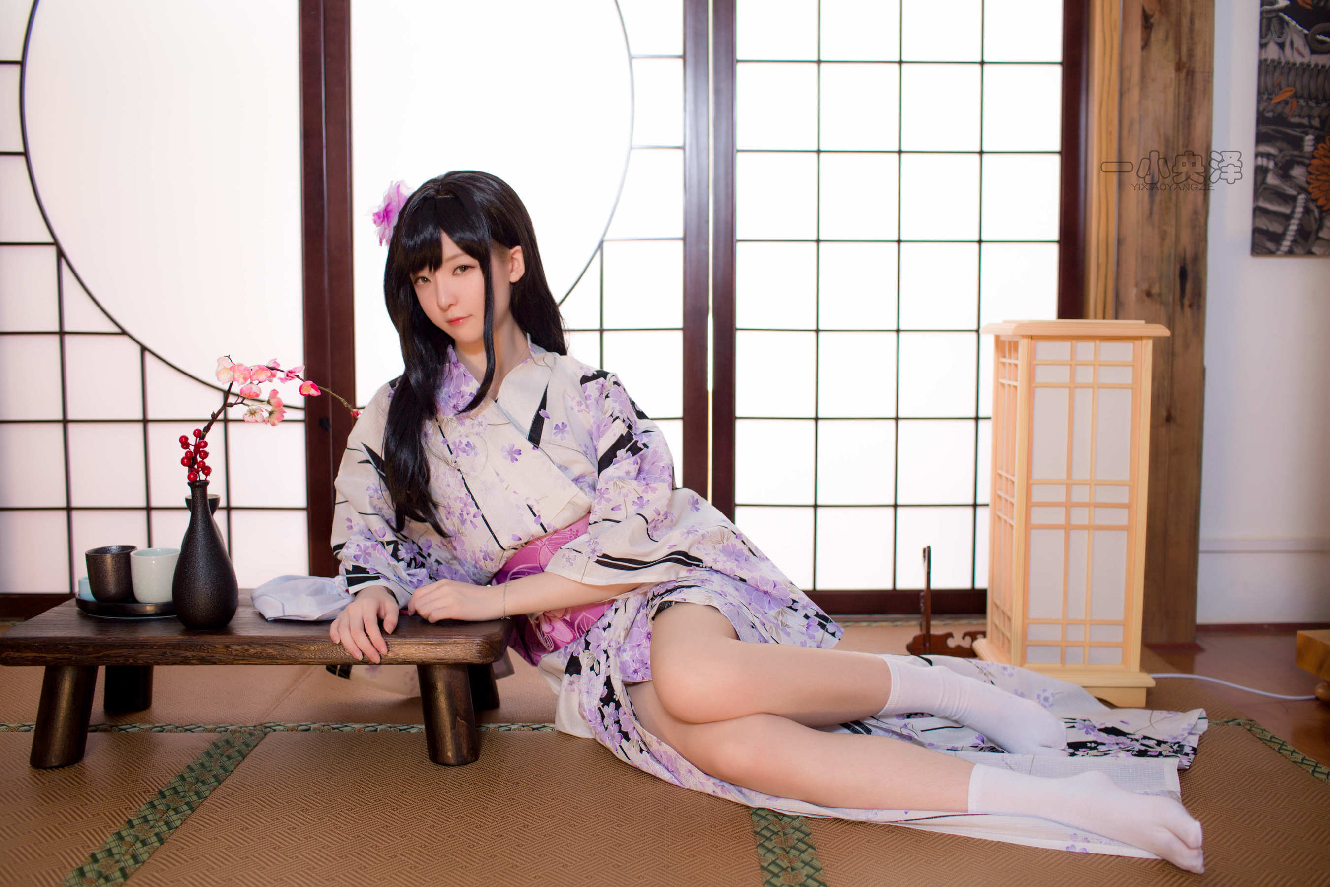 [萝莉COS] 一小央泽 – 和服短袜 [41P]