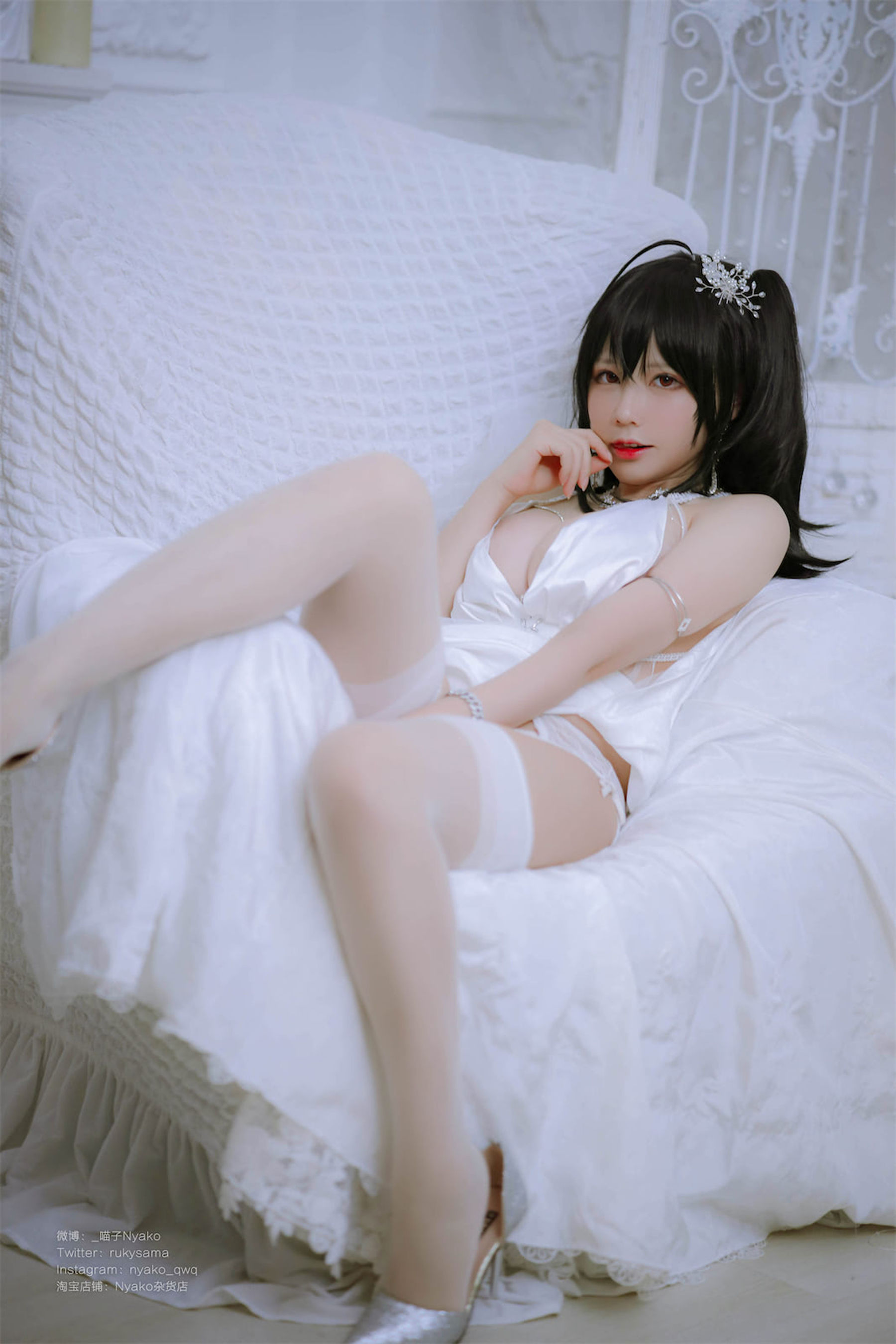 萌妹子Nyako喵子 – 大凤纯白婚纱 [65P]