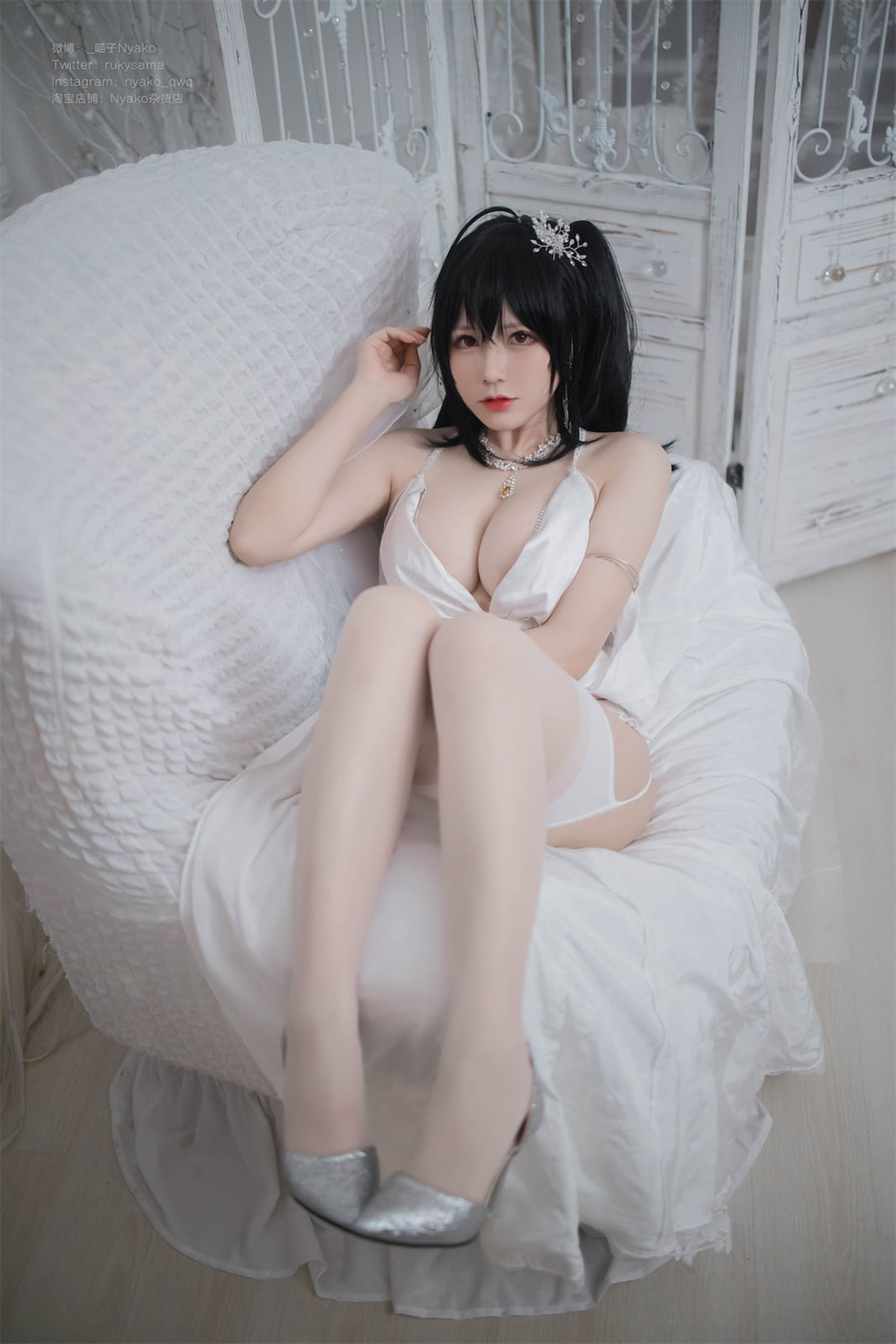 萌妹子Nyako喵子 – 大凤纯白婚纱 [65P]